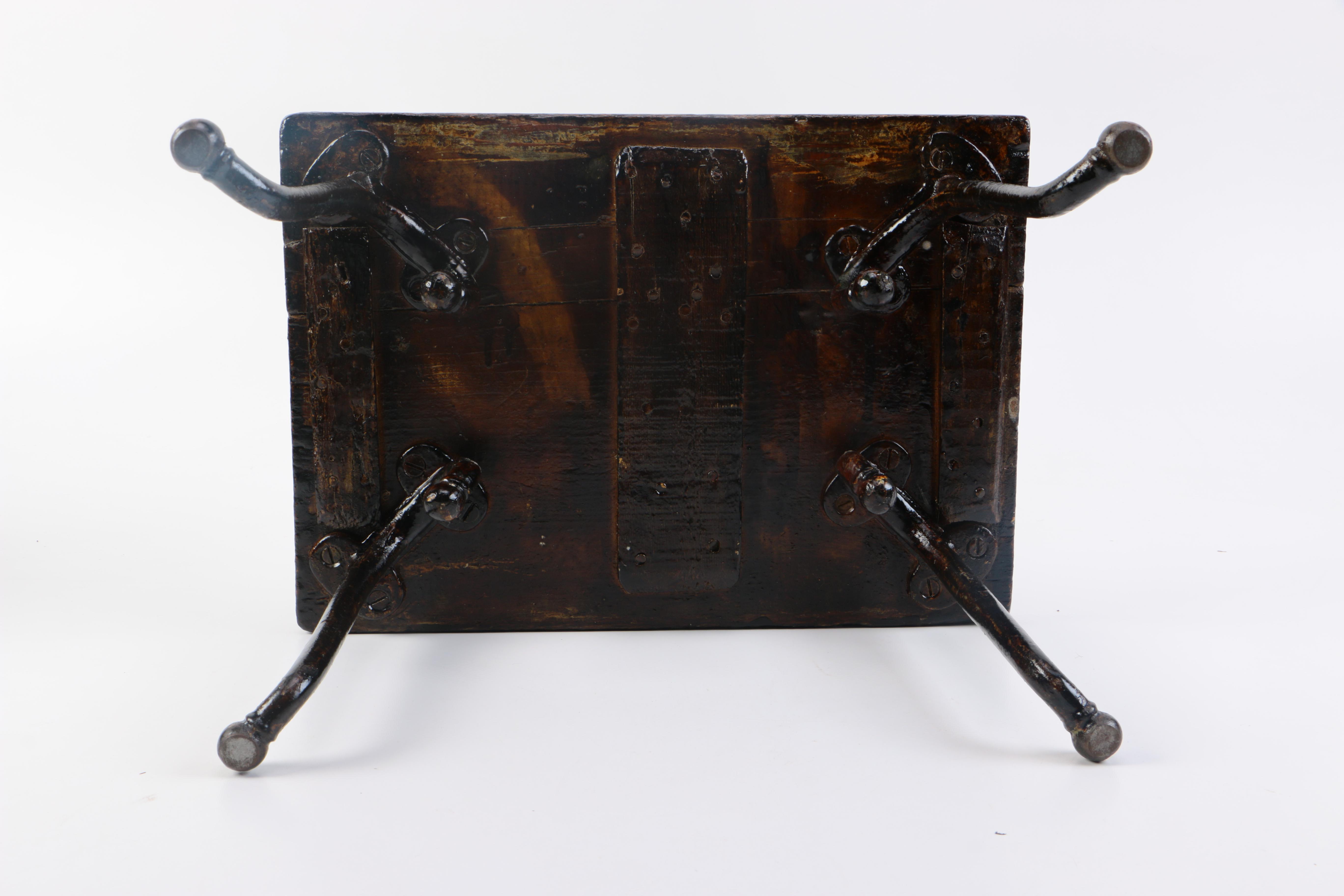 Wood and Metal Foot Stool