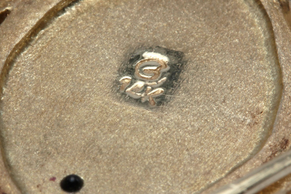 14K Yellow Gold Quartz Doublet and Diamond Pendant