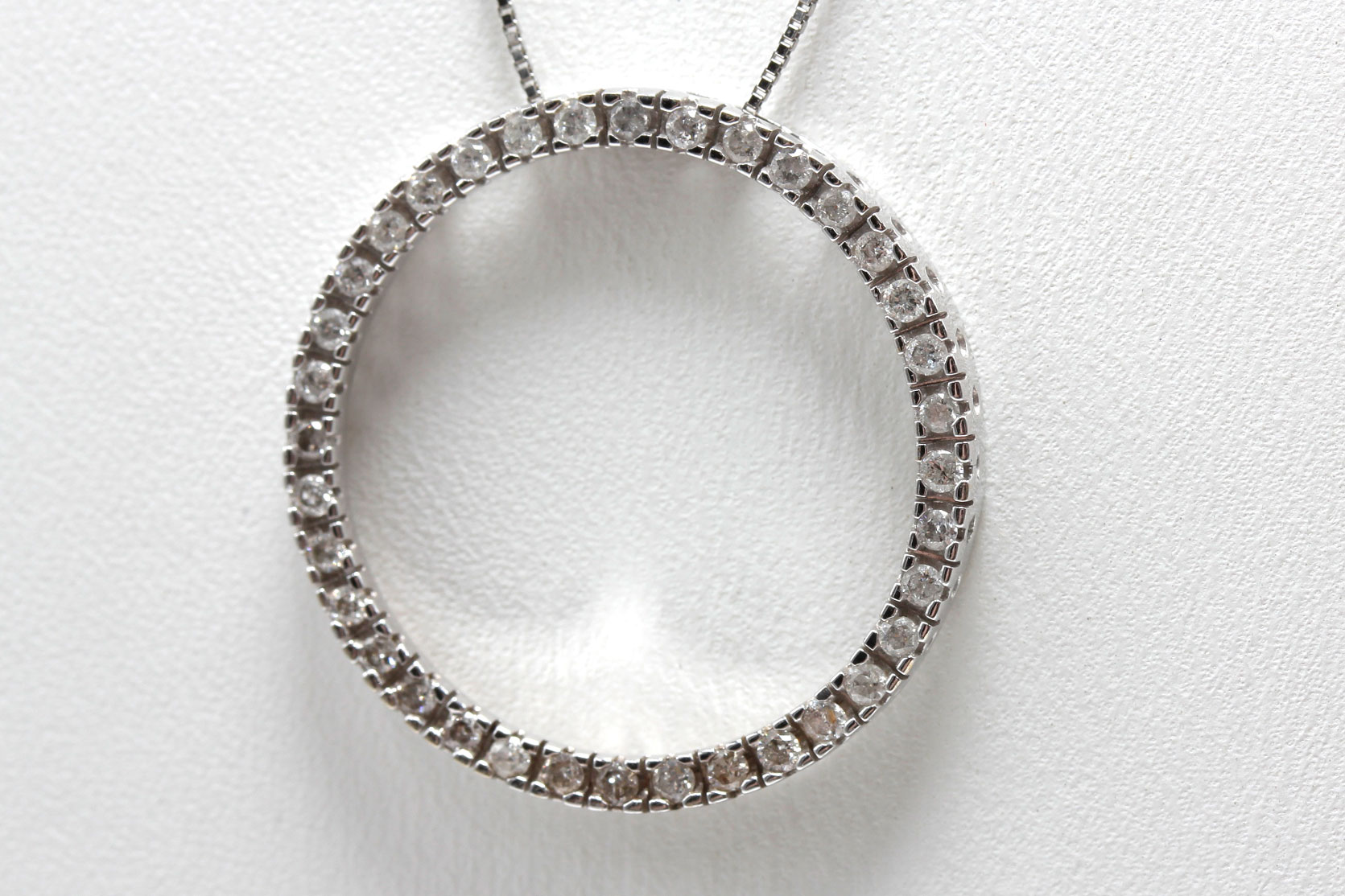 14K White Gold Diamond Infinity Pendant Necklace