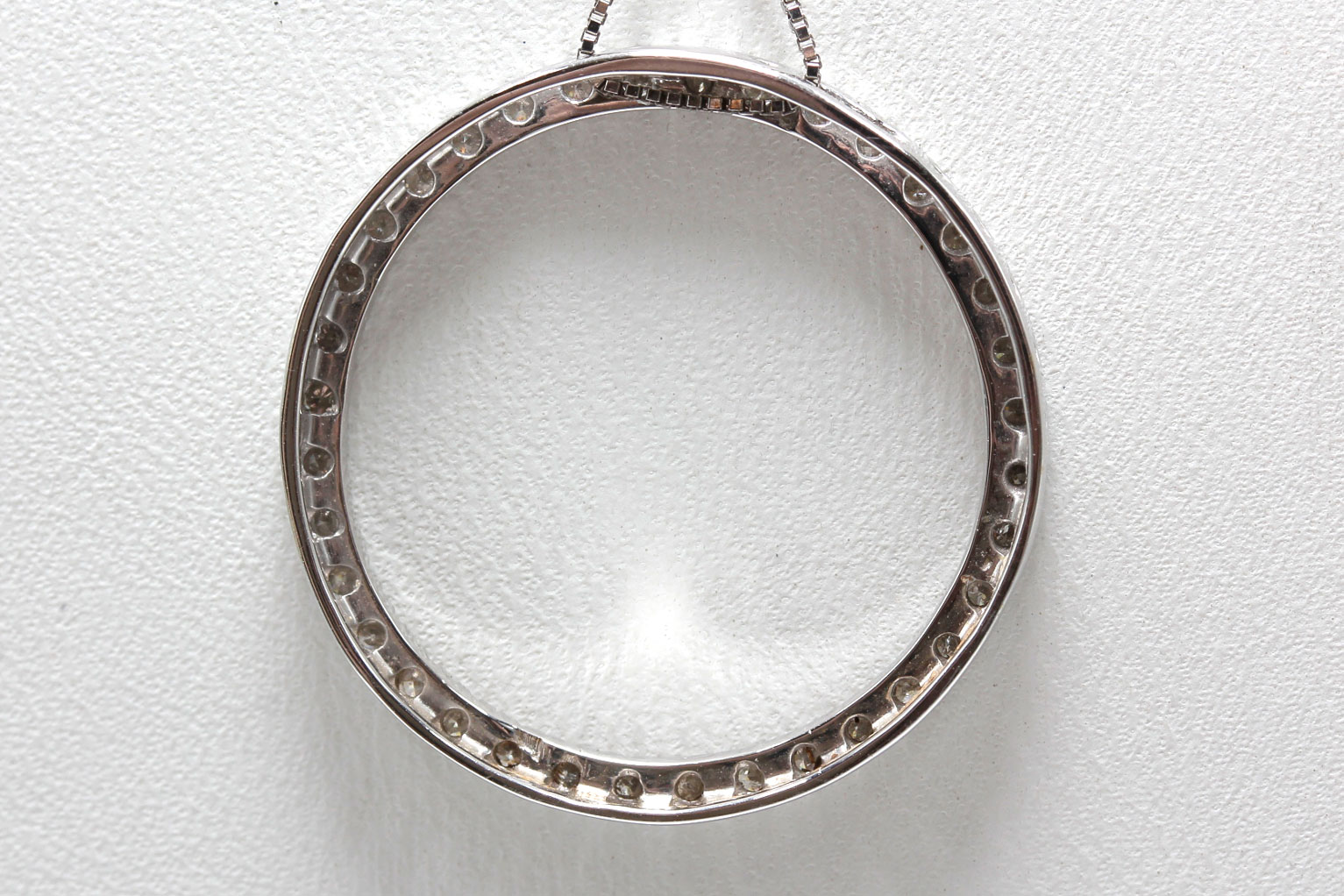 14K White Gold Diamond Infinity Pendant Necklace