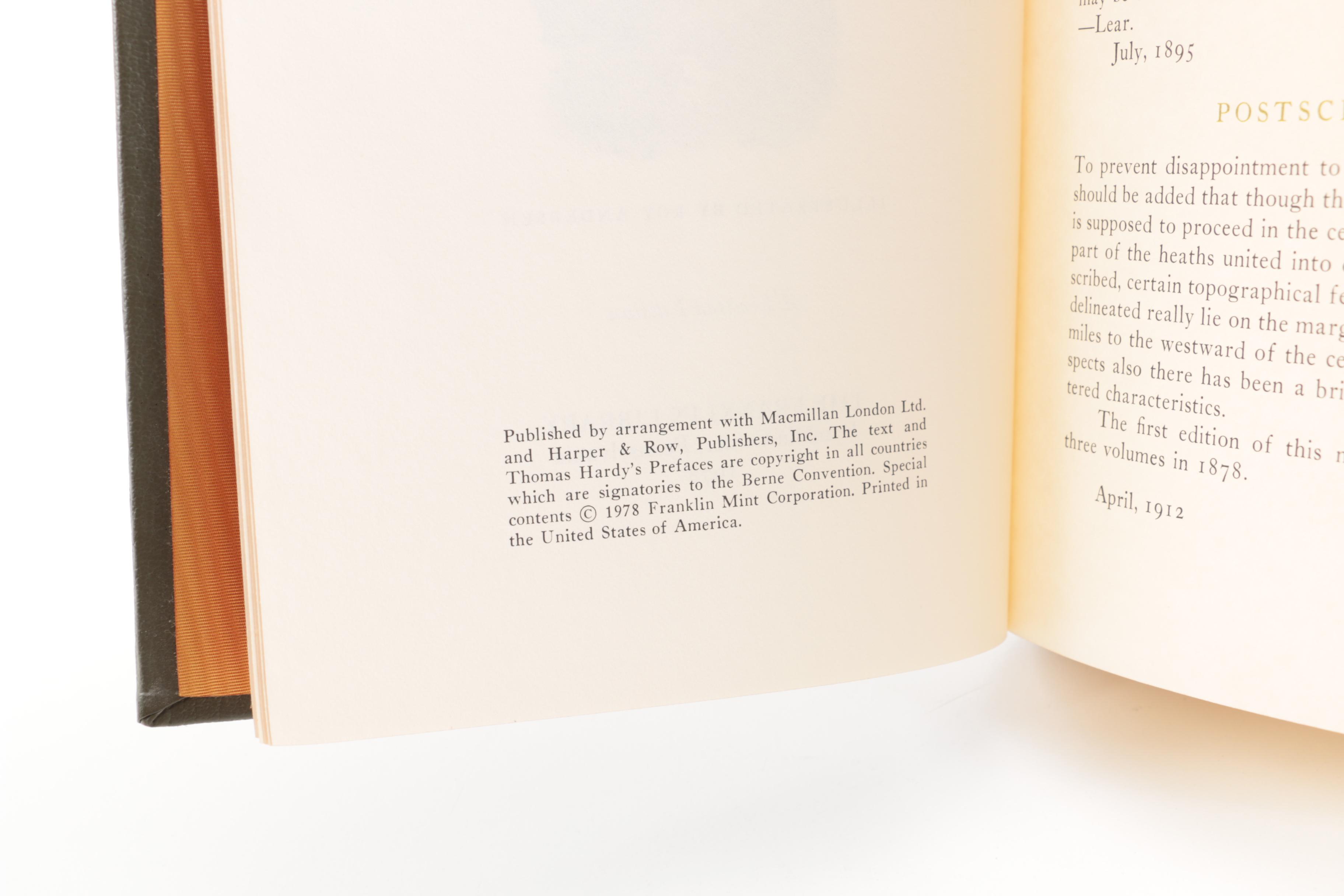 Franklin Library "100 Greatest Books of All Time" Novels Including Hardy