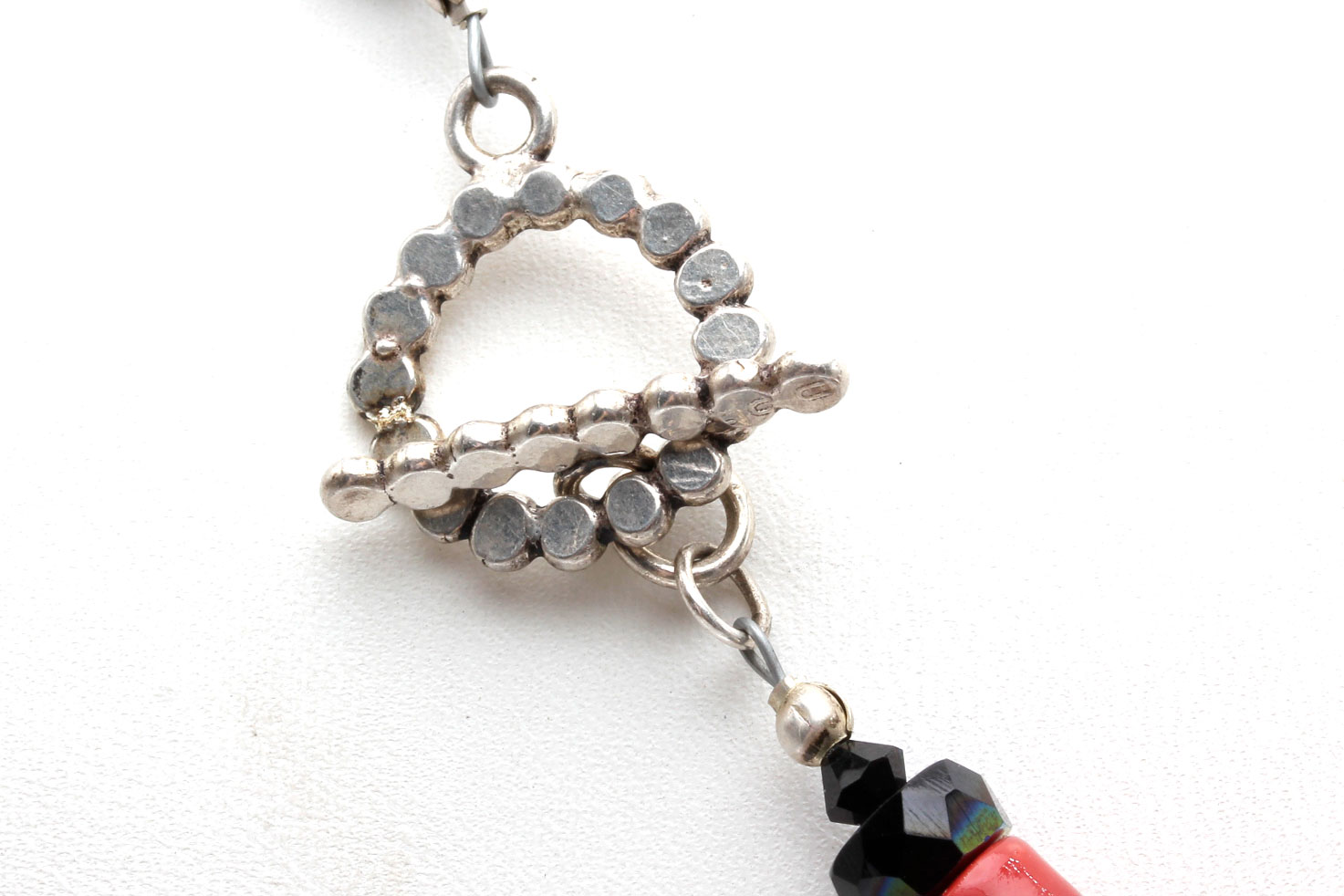 Silver Beaded Multi-Stone Necklace