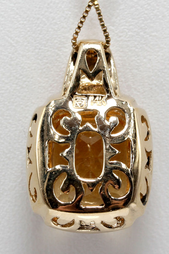 14K Yellow Gold 4.95 CTS Citrine and Diamond Necklace