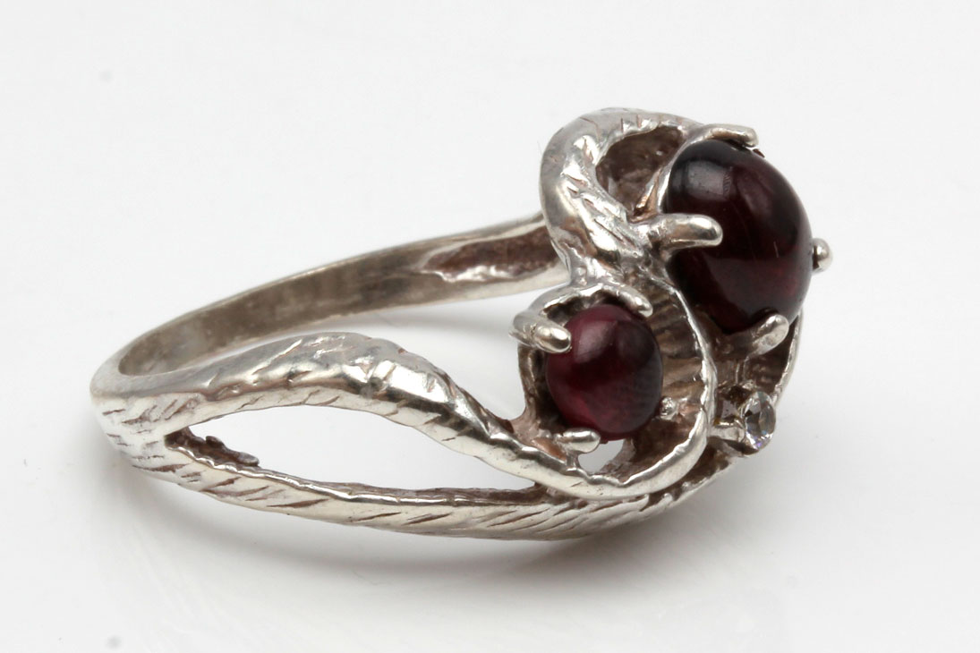 Sterling Silver Garnet Ring and Necklace