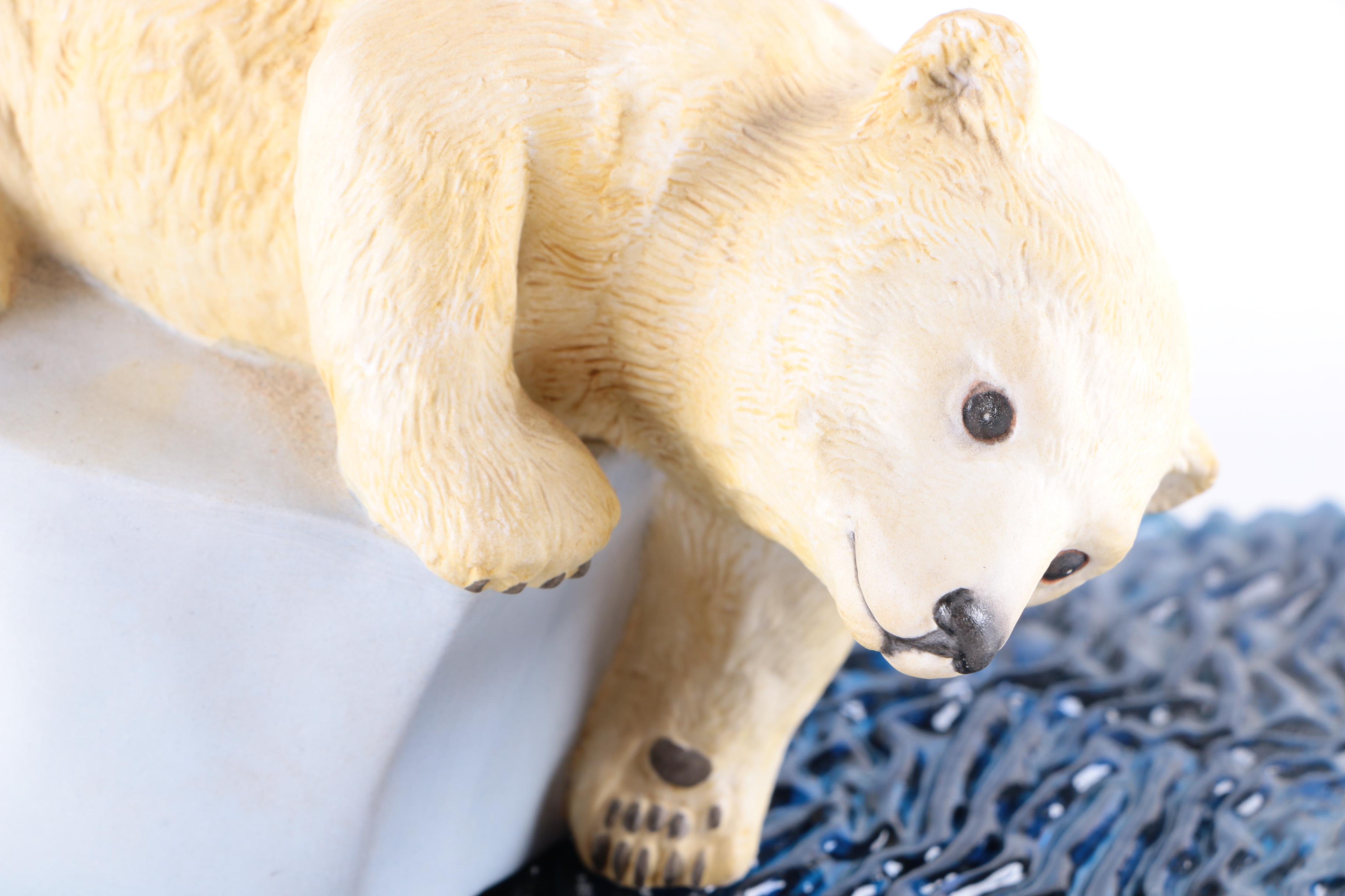 World Wildlife Fund Tiger and Polar Bear Ceramic Figurines
