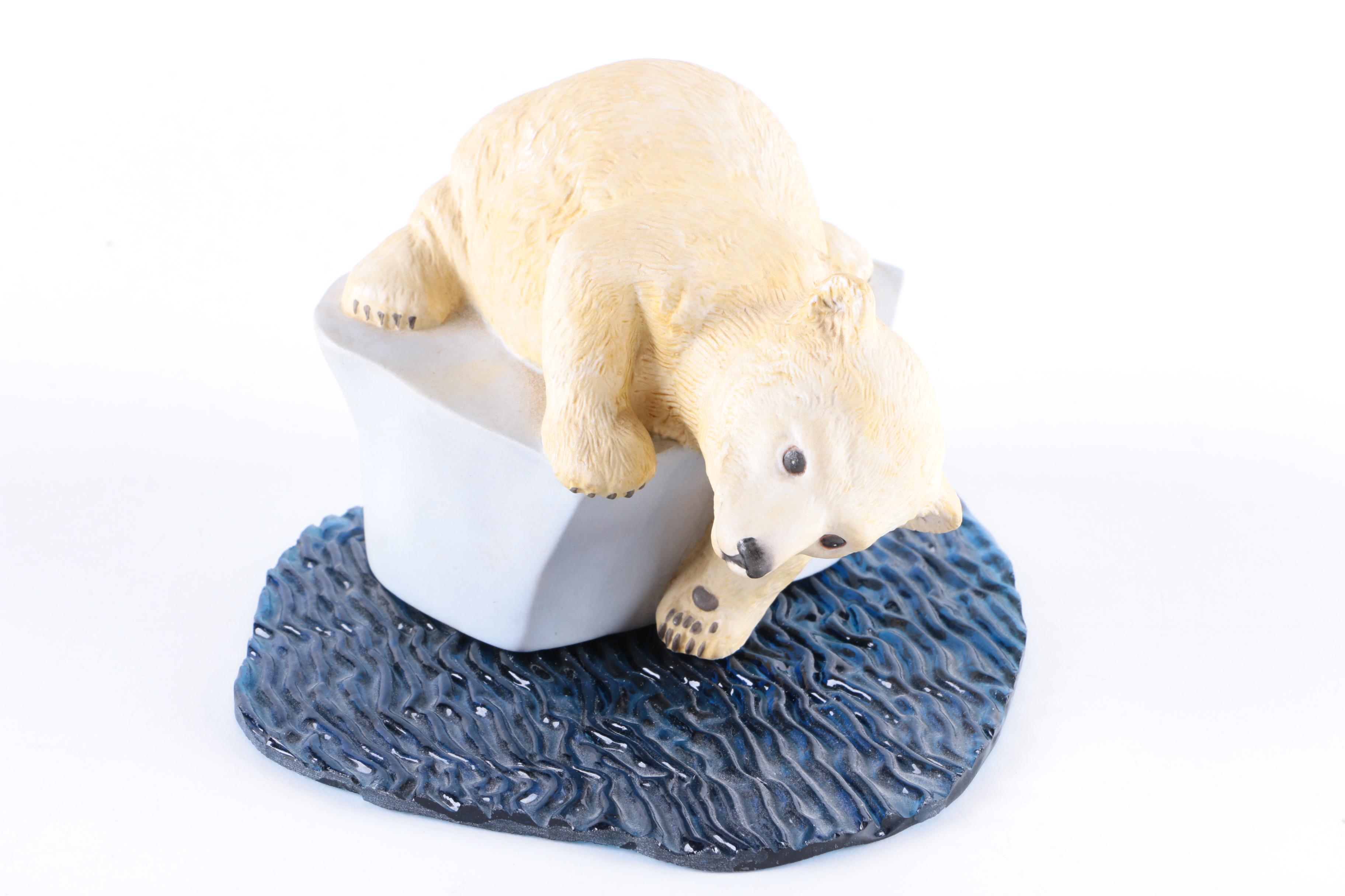 World Wildlife Fund Tiger and Polar Bear Ceramic Figurines