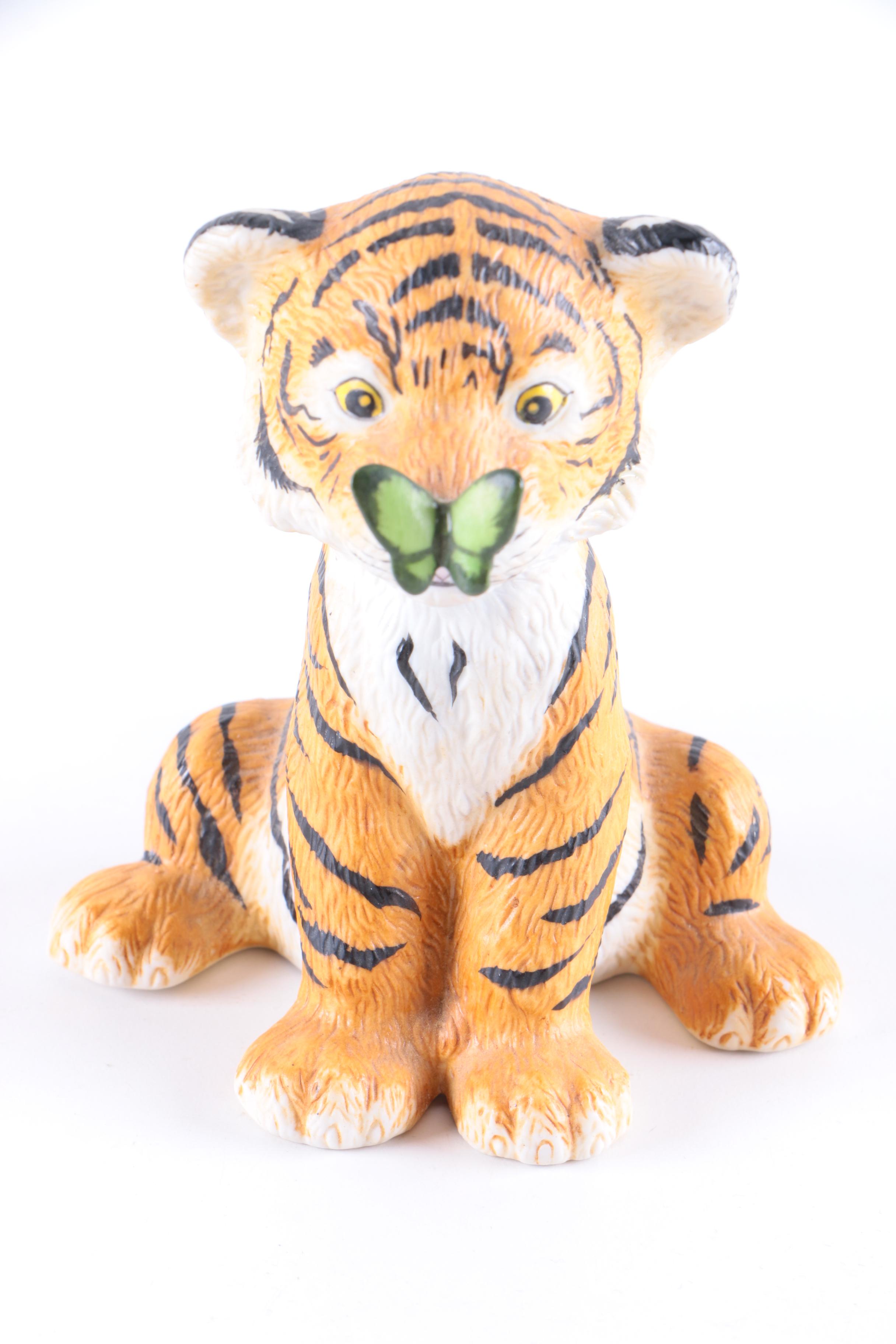 World Wildlife Fund Tiger and Polar Bear Ceramic Figurines