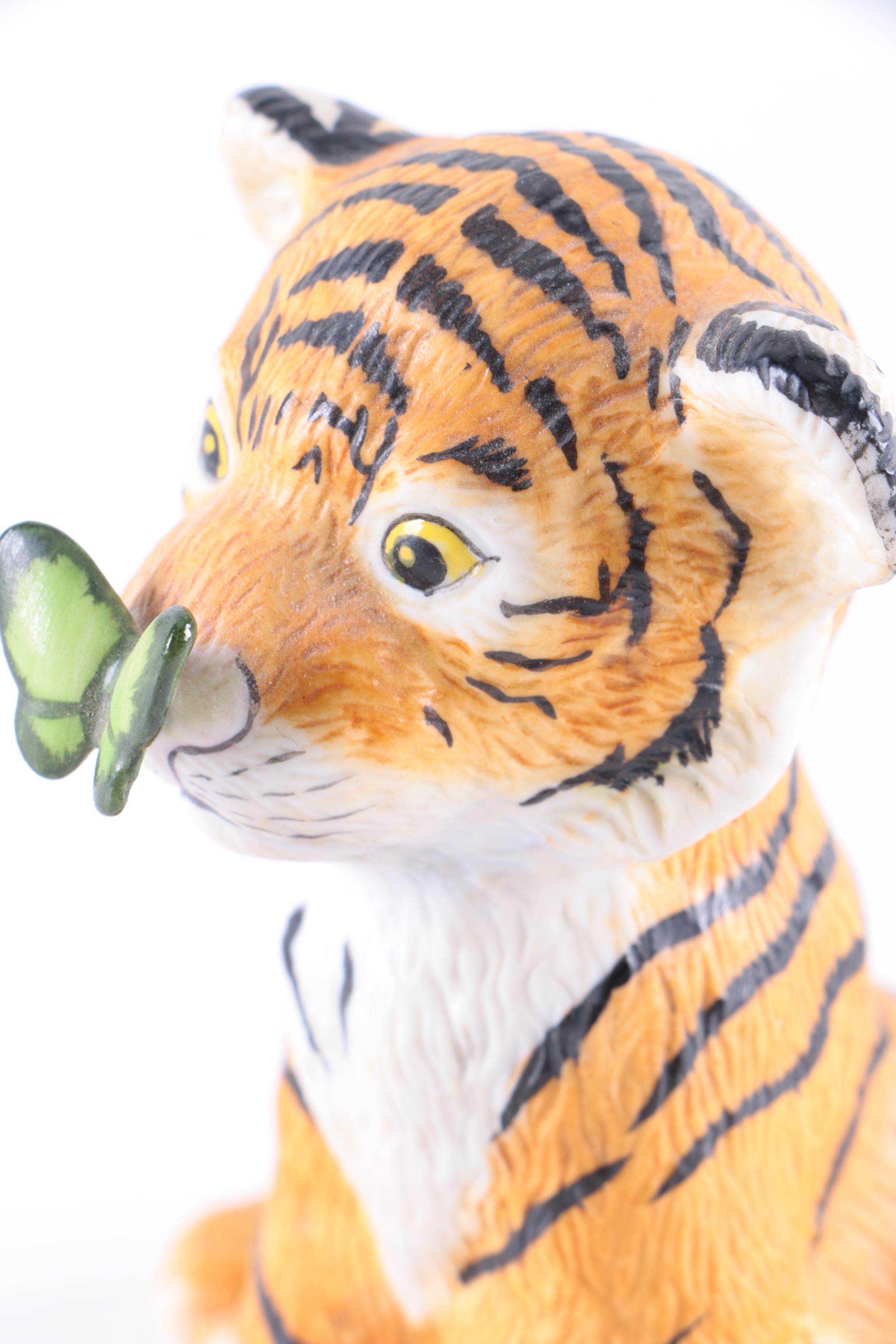 World Wildlife Fund Tiger and Polar Bear Ceramic Figurines
