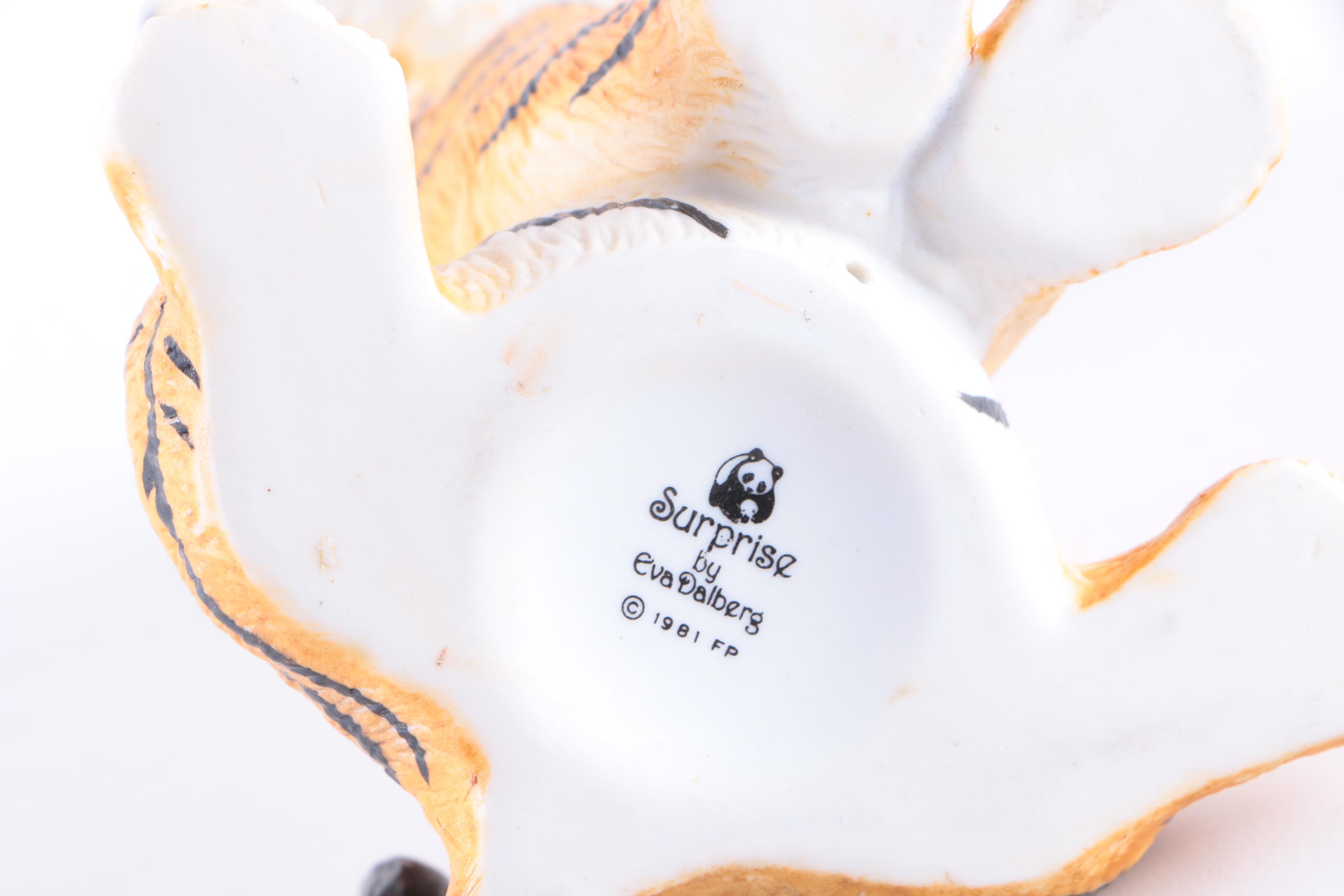 World Wildlife Fund Tiger and Polar Bear Ceramic Figurines