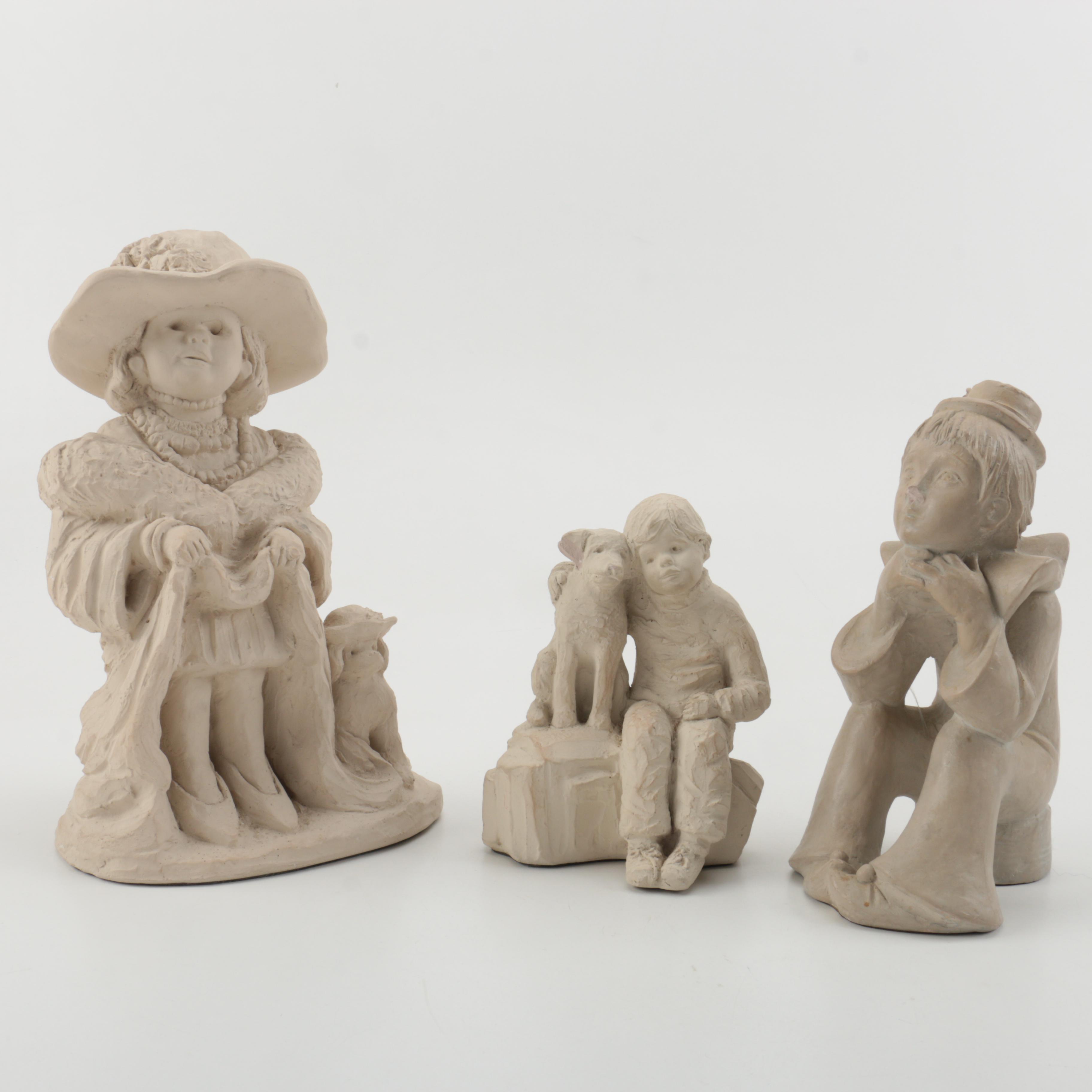 Three  Dee Crowley "Bright Eyes" Austin Productions Inc. Sculptures