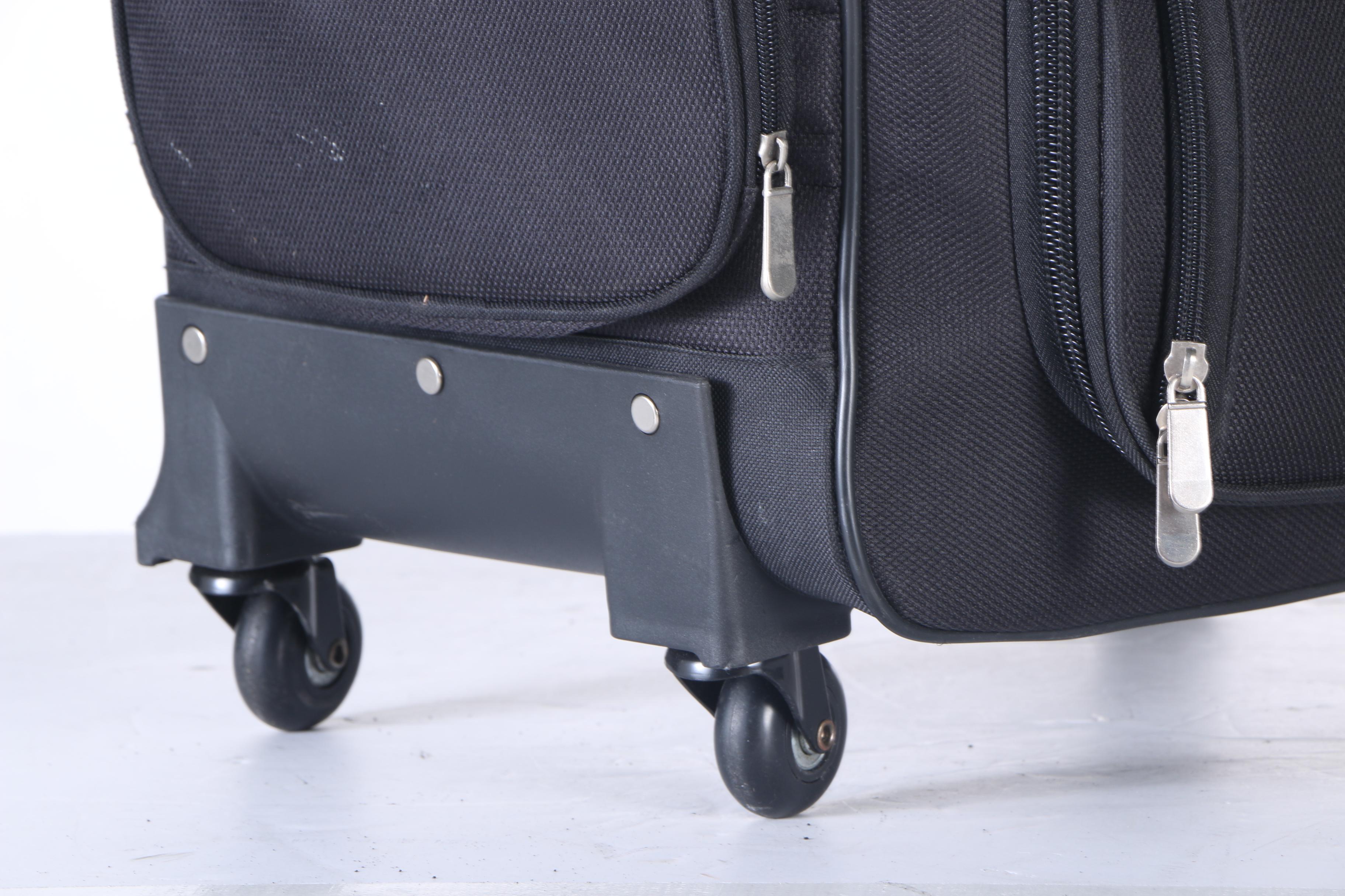 Black Nylon Toiletry Under Seat Luggage Bag with Wheels