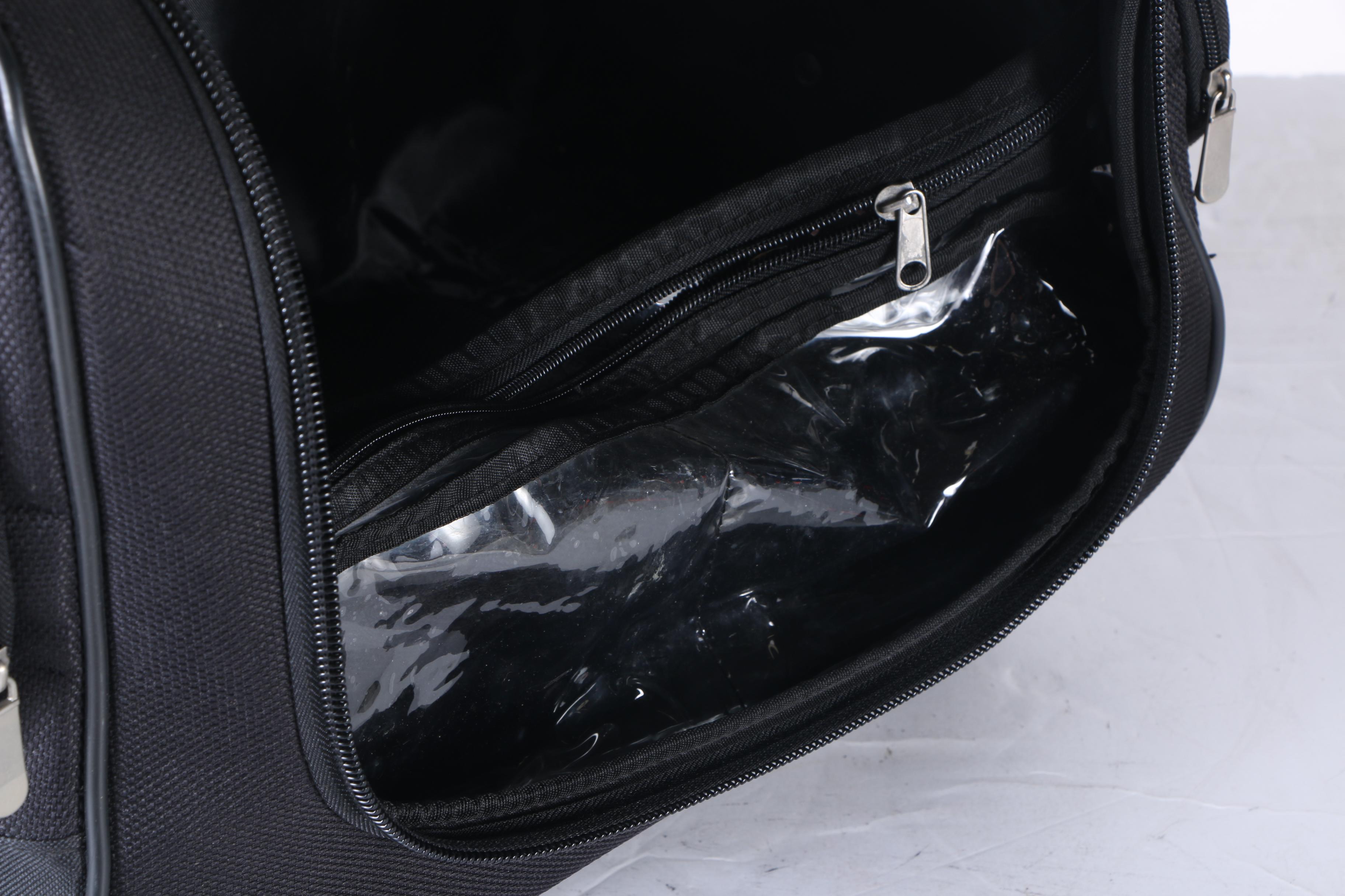 Black Nylon Toiletry Under Seat Luggage Bag with Wheels