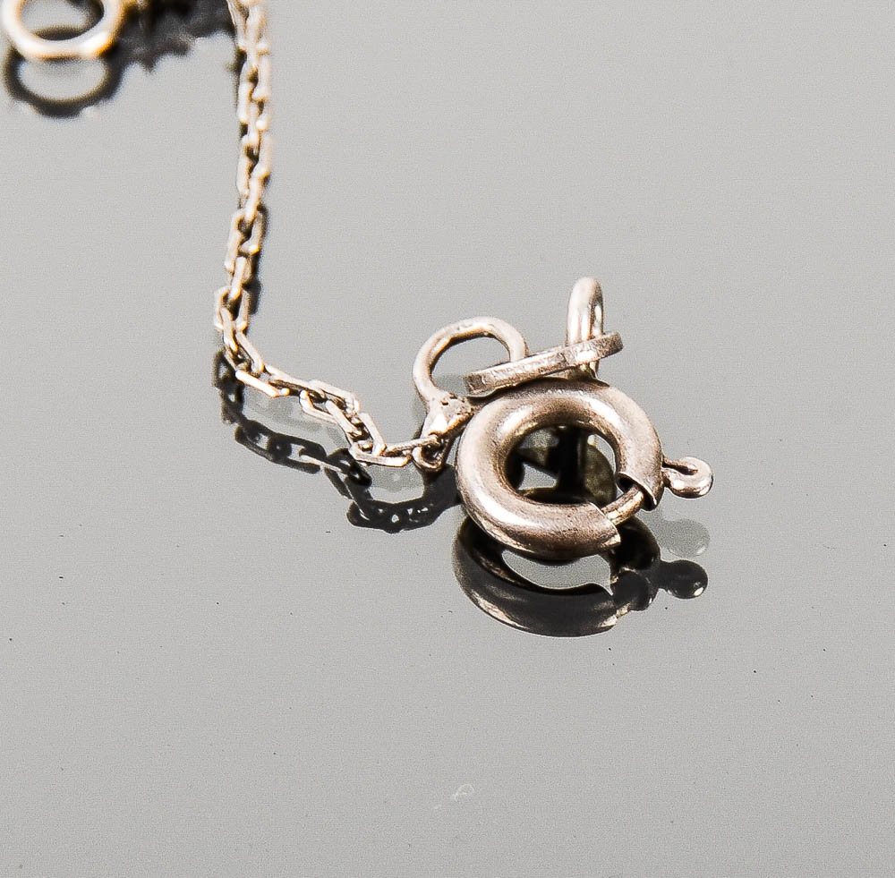 Sterling Silver and Cubic Zirconia Milgrain Flower Pendant Necklace