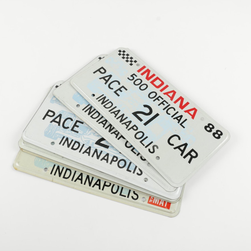 Vintage Indianapolis 500 Official Pace Car License Plates