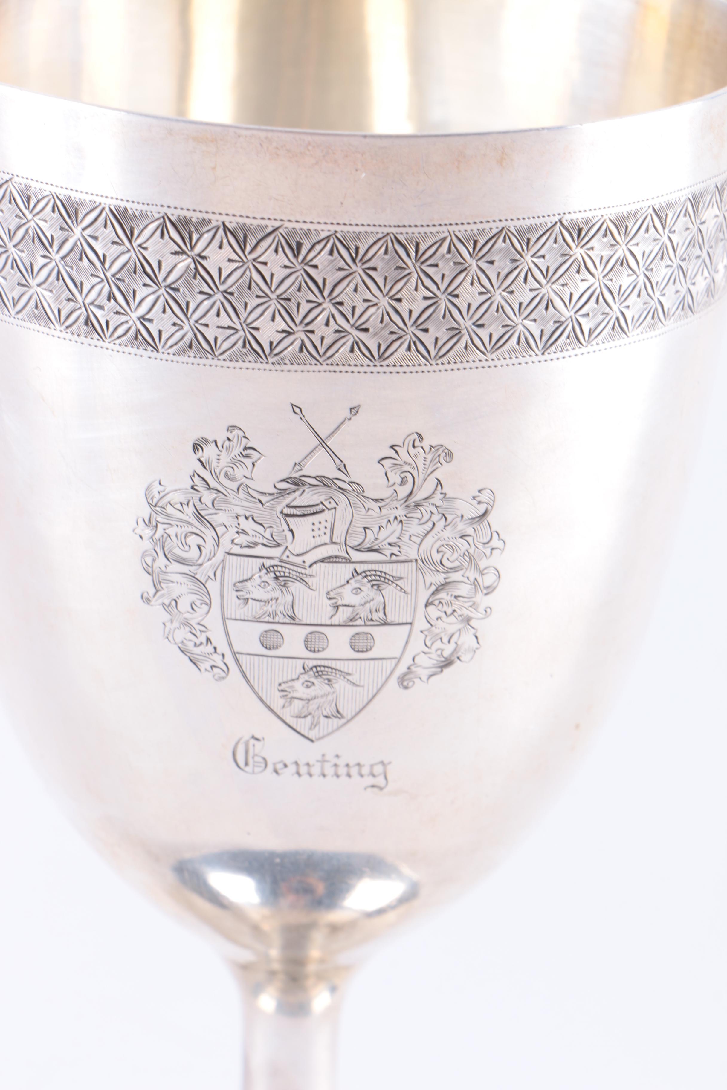 Engraved Sterling Silver Goblets Featuring George Gebelein