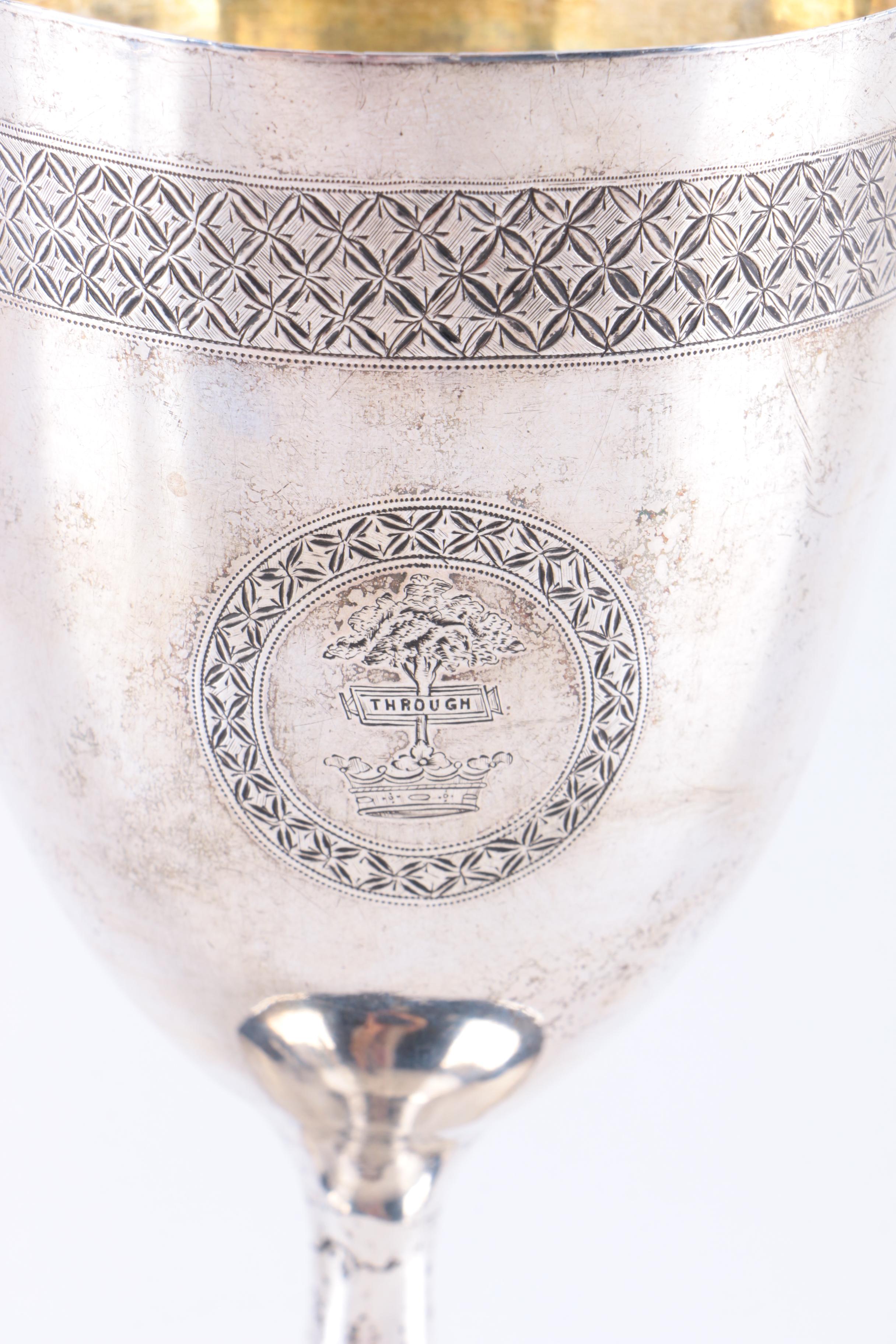 Engraved Sterling Silver Goblets Featuring George Gebelein
