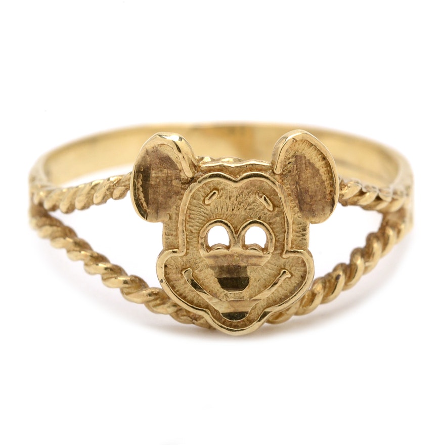 10K Yellow Gold Mickey Mouse Ring