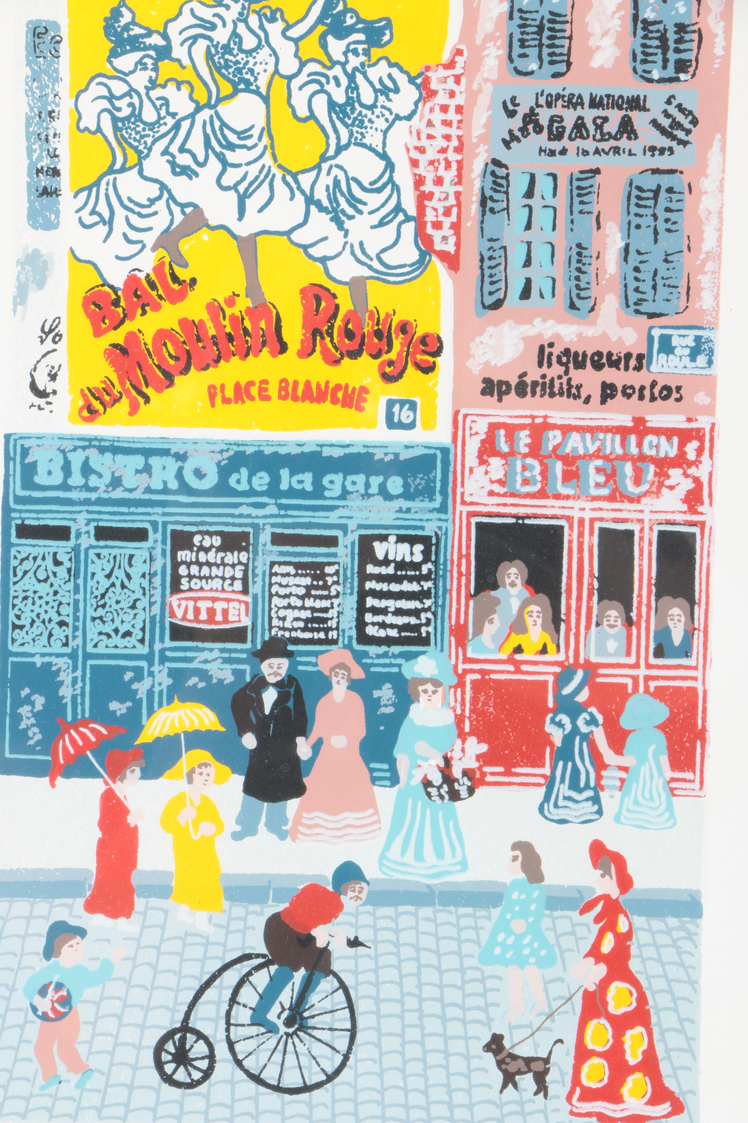 Josef Farhi Artist's Proof Serigraph on Paper from "Le Bon Vin" Triptych Suite