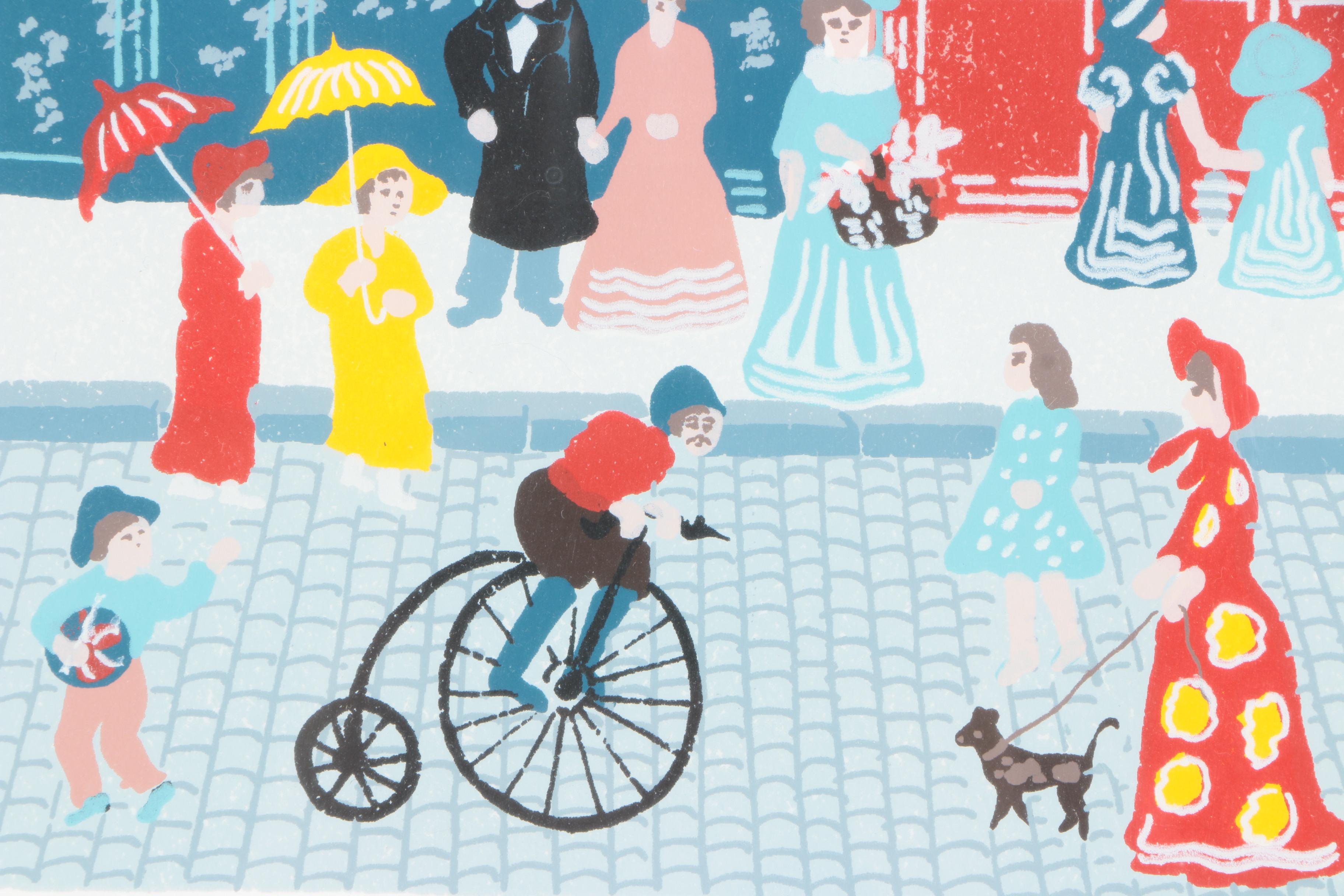 Josef Farhi Artist's Proof Serigraph on Paper from "Le Bon Vin" Triptych Suite