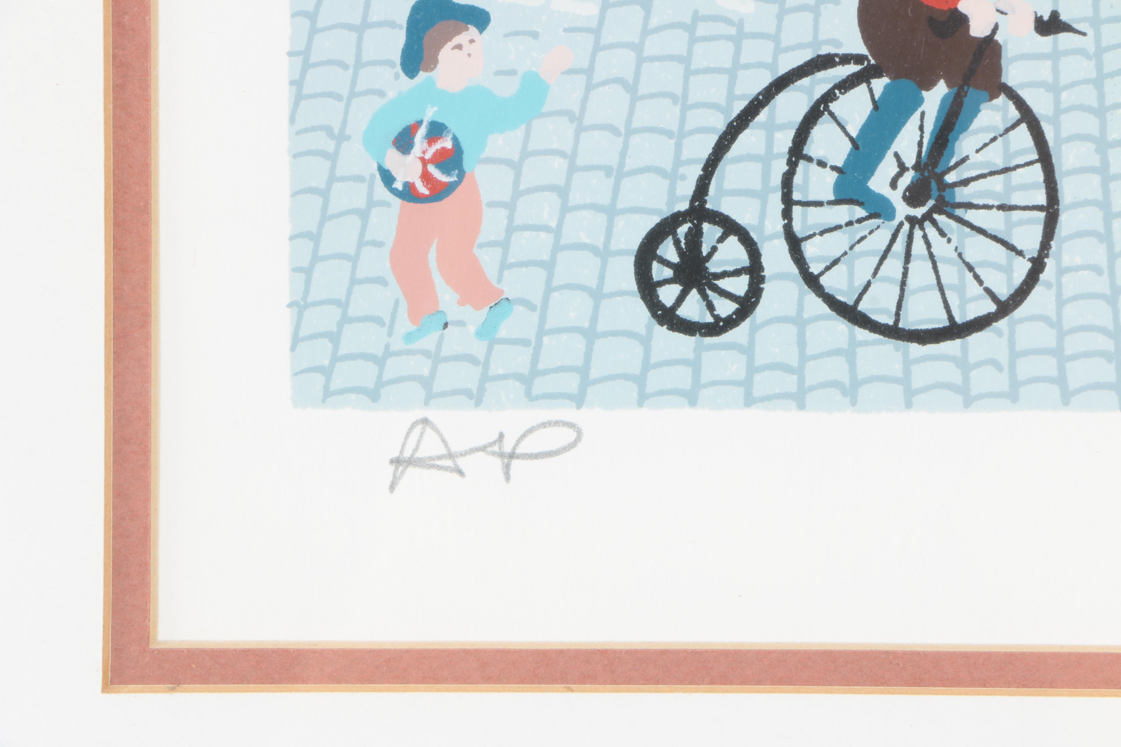 Josef Farhi Artist's Proof Serigraph on Paper from "Le Bon Vin" Triptych Suite