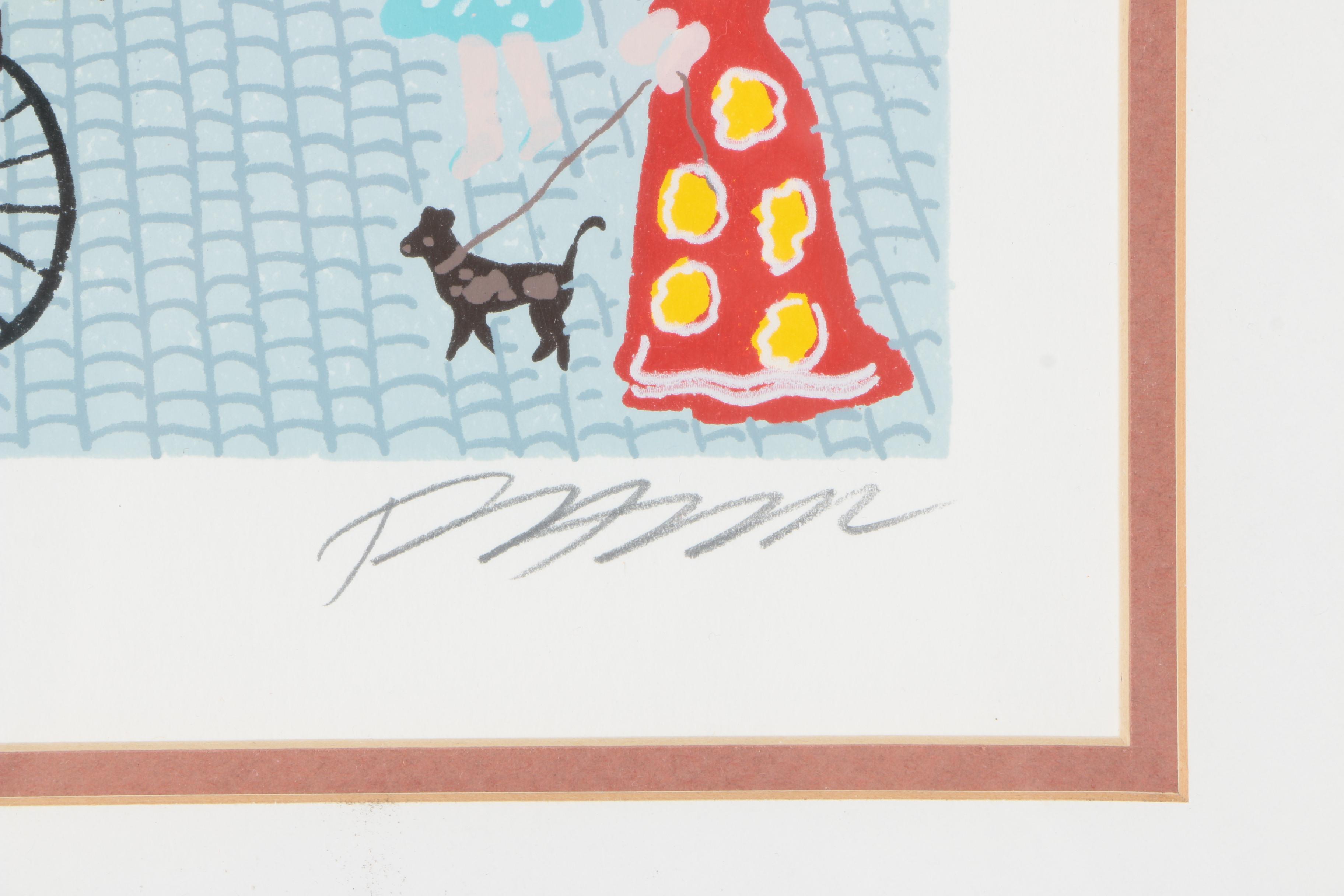 Josef Farhi Artist's Proof Serigraph on Paper from "Le Bon Vin" Triptych Suite