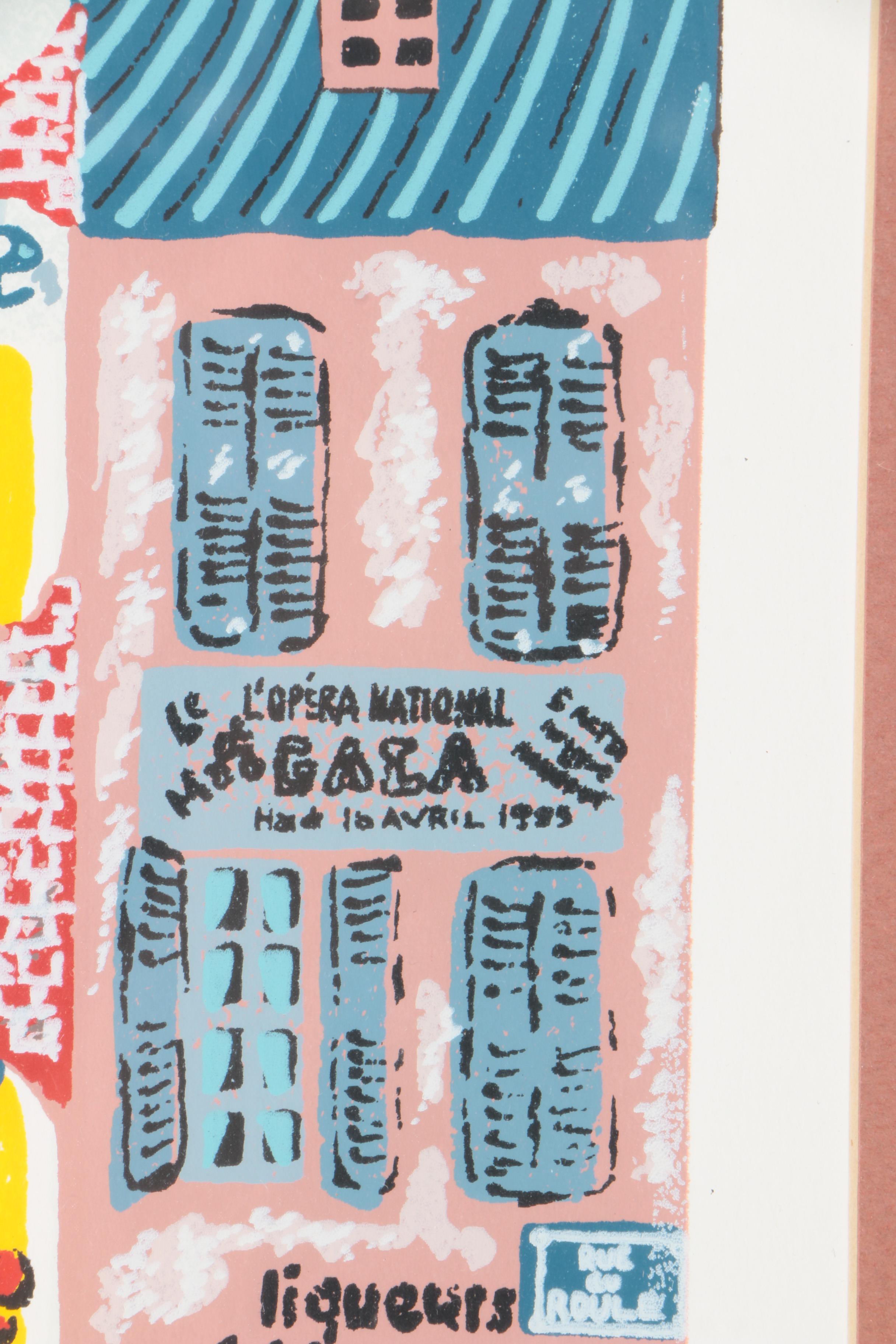 Josef Farhi Artist's Proof Serigraph on Paper from "Le Bon Vin" Triptych Suite