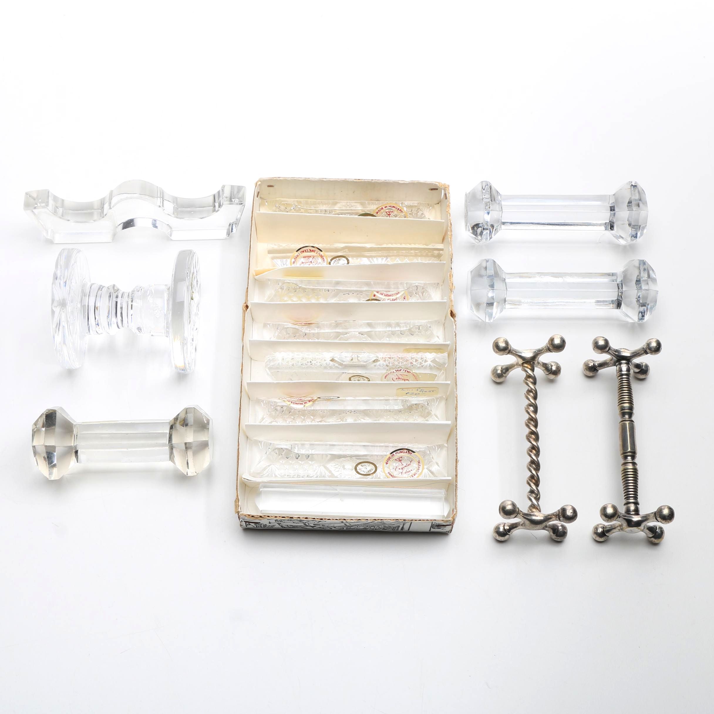 Collection of Crystal Knife Rests