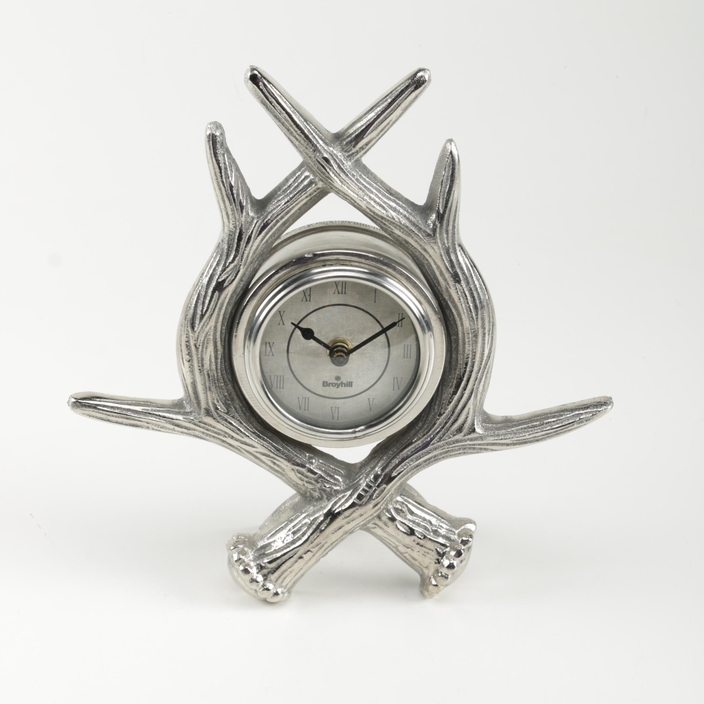 Broyhill Antler Themed Table Clock