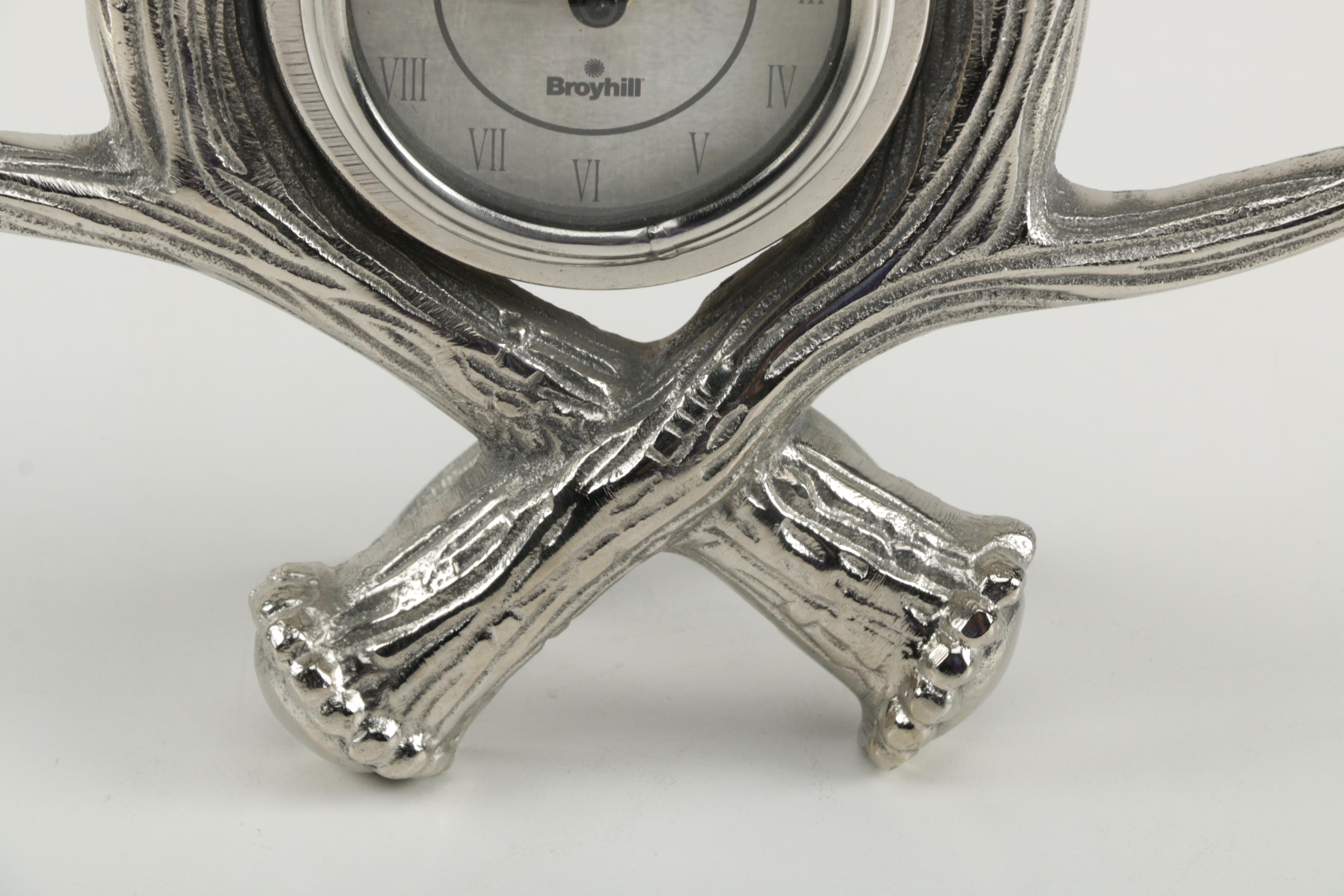 Broyhill Antler Themed Table Clock