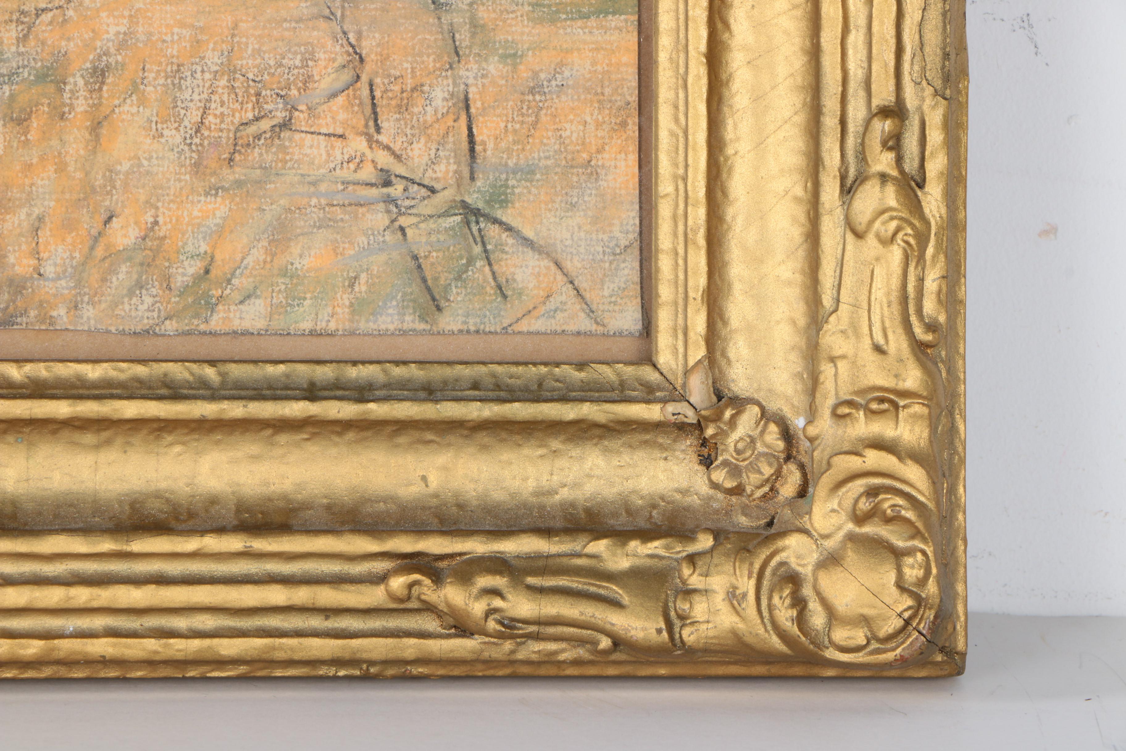 Vintage Pastel Drawing on Paper Attributed to Paul A. Randall "Williams Creek"