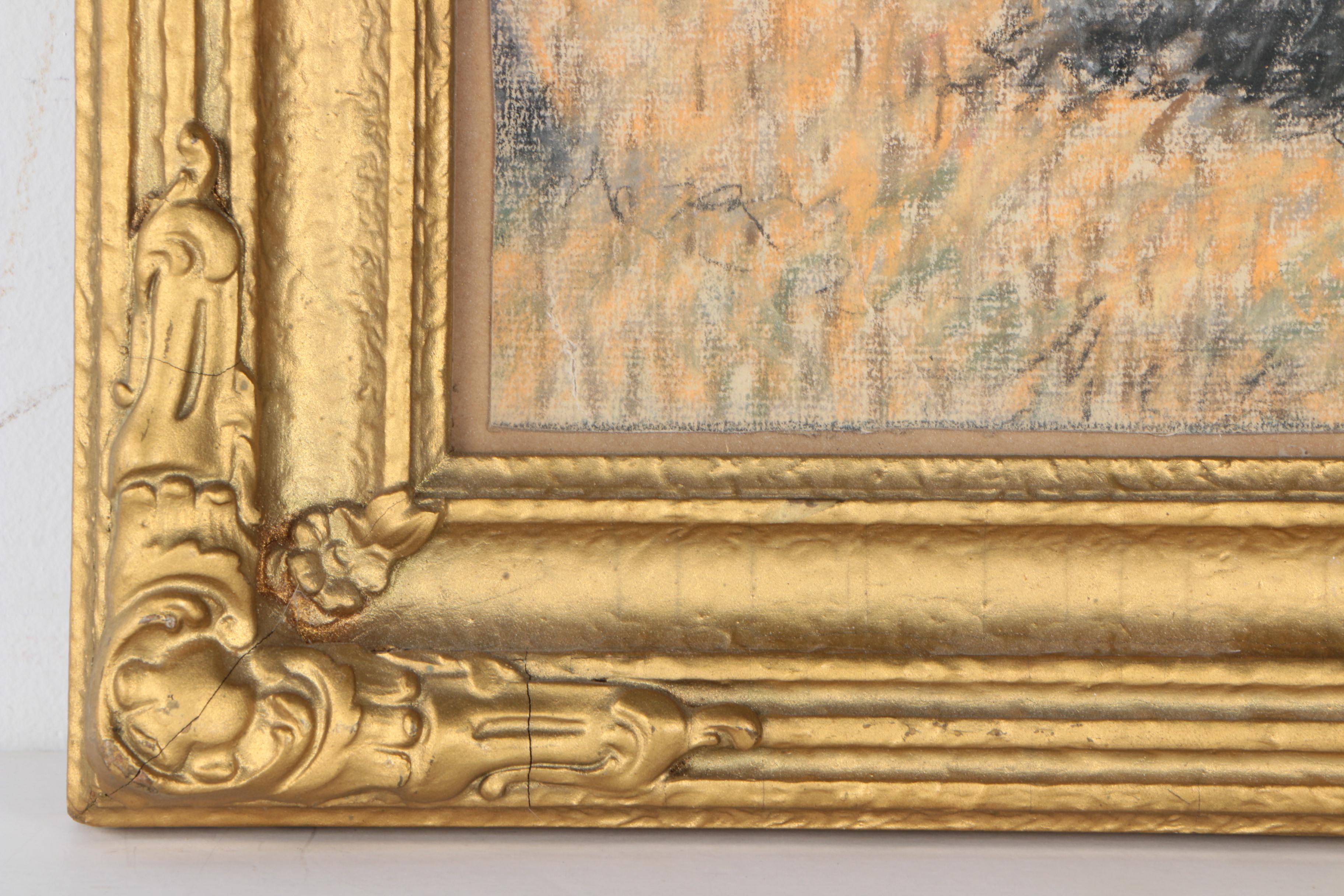 Vintage Pastel Drawing on Paper Attributed to Paul A. Randall "Williams Creek"