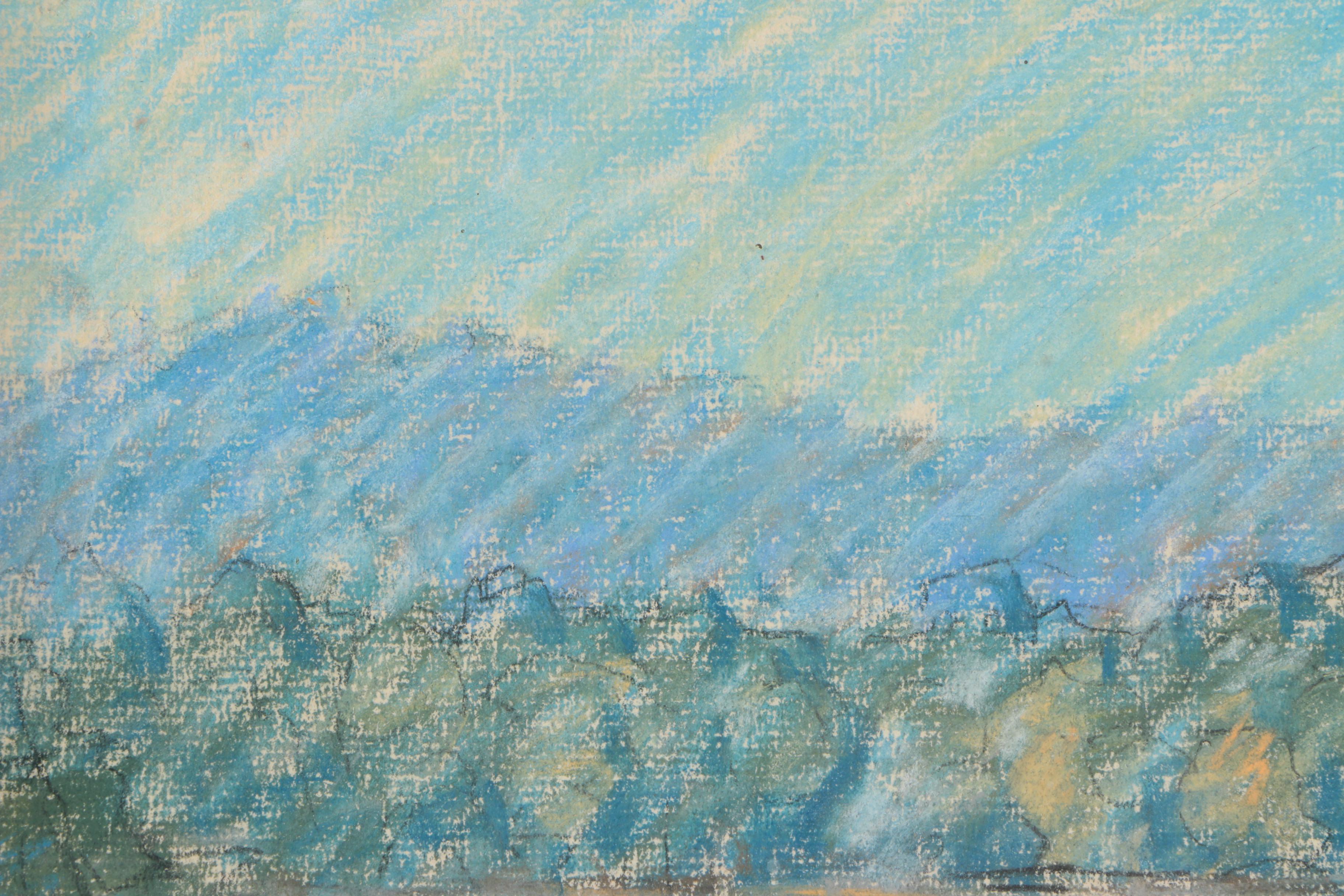 Vintage Pastel Drawing on Paper Attributed to Paul A. Randall "Williams Creek"