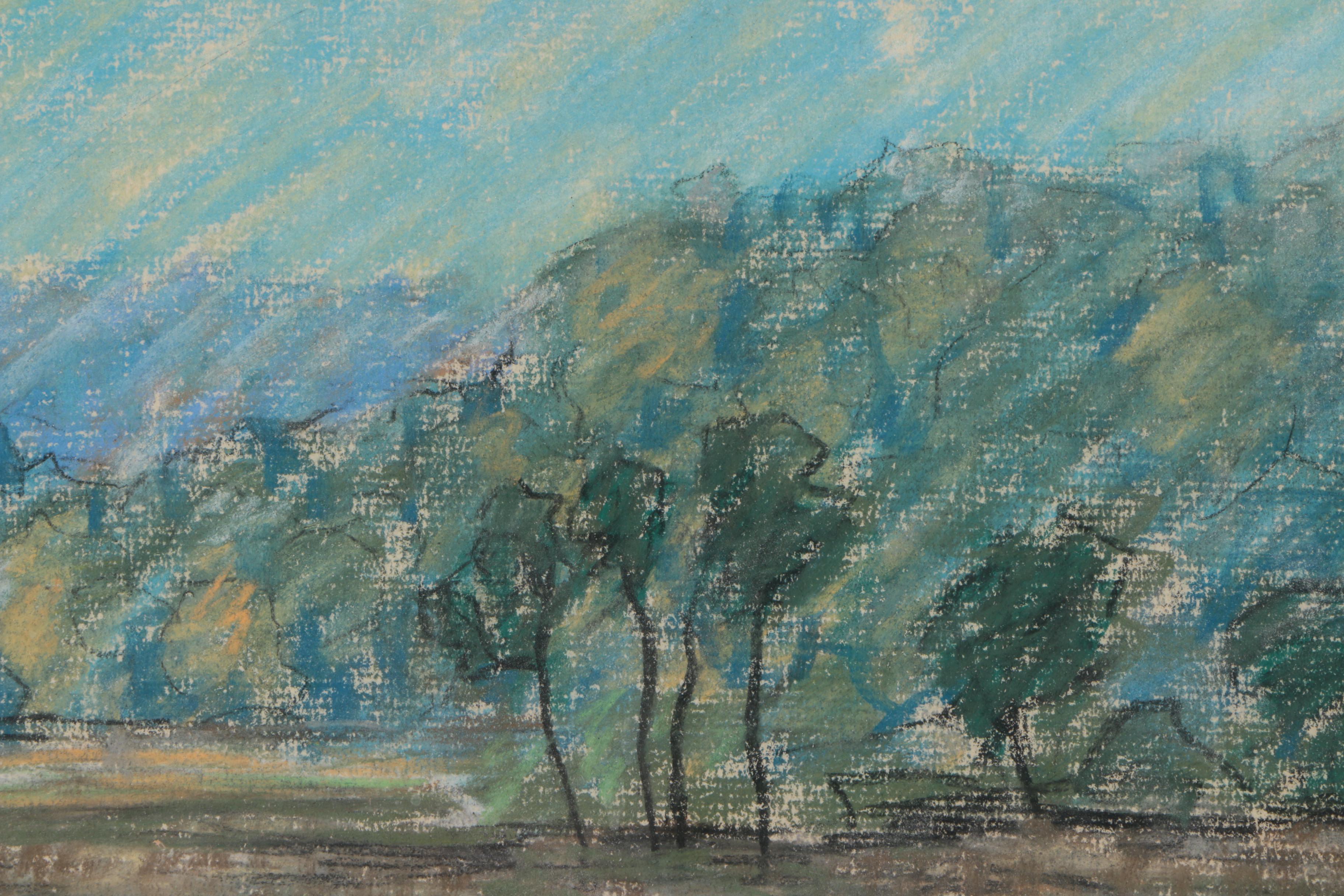 Vintage Pastel Drawing on Paper Attributed to Paul A. Randall "Williams Creek"