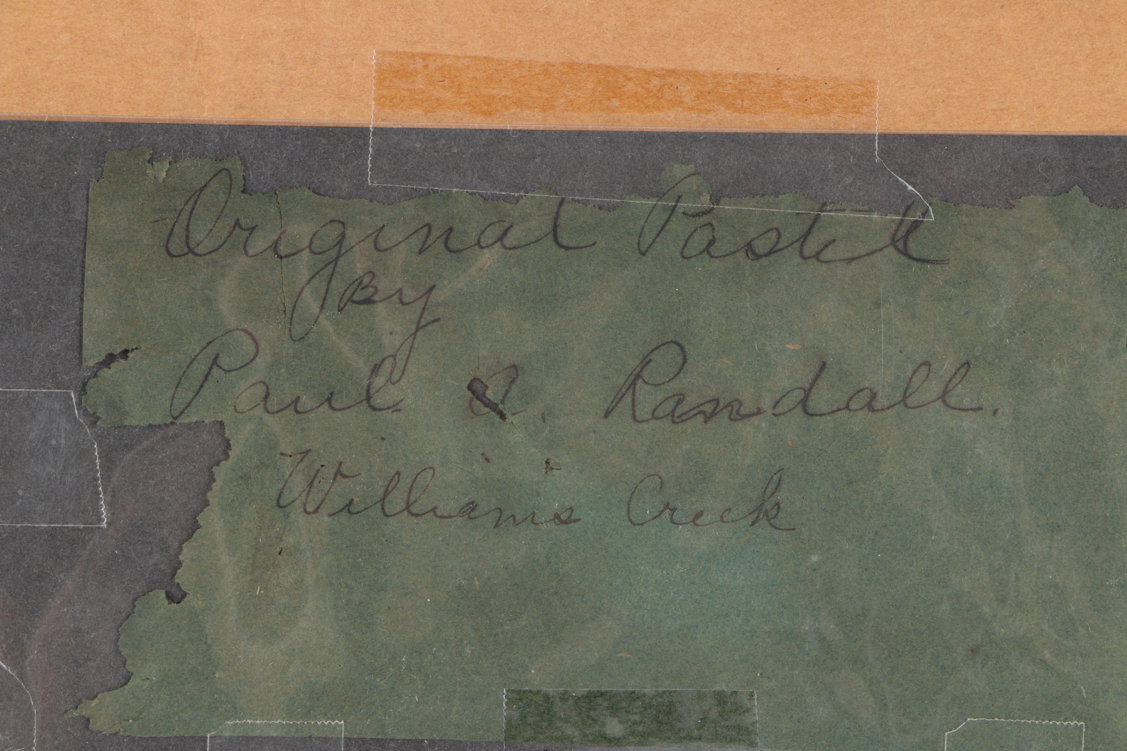 Vintage Pastel Drawing on Paper Attributed to Paul A. Randall "Williams Creek"