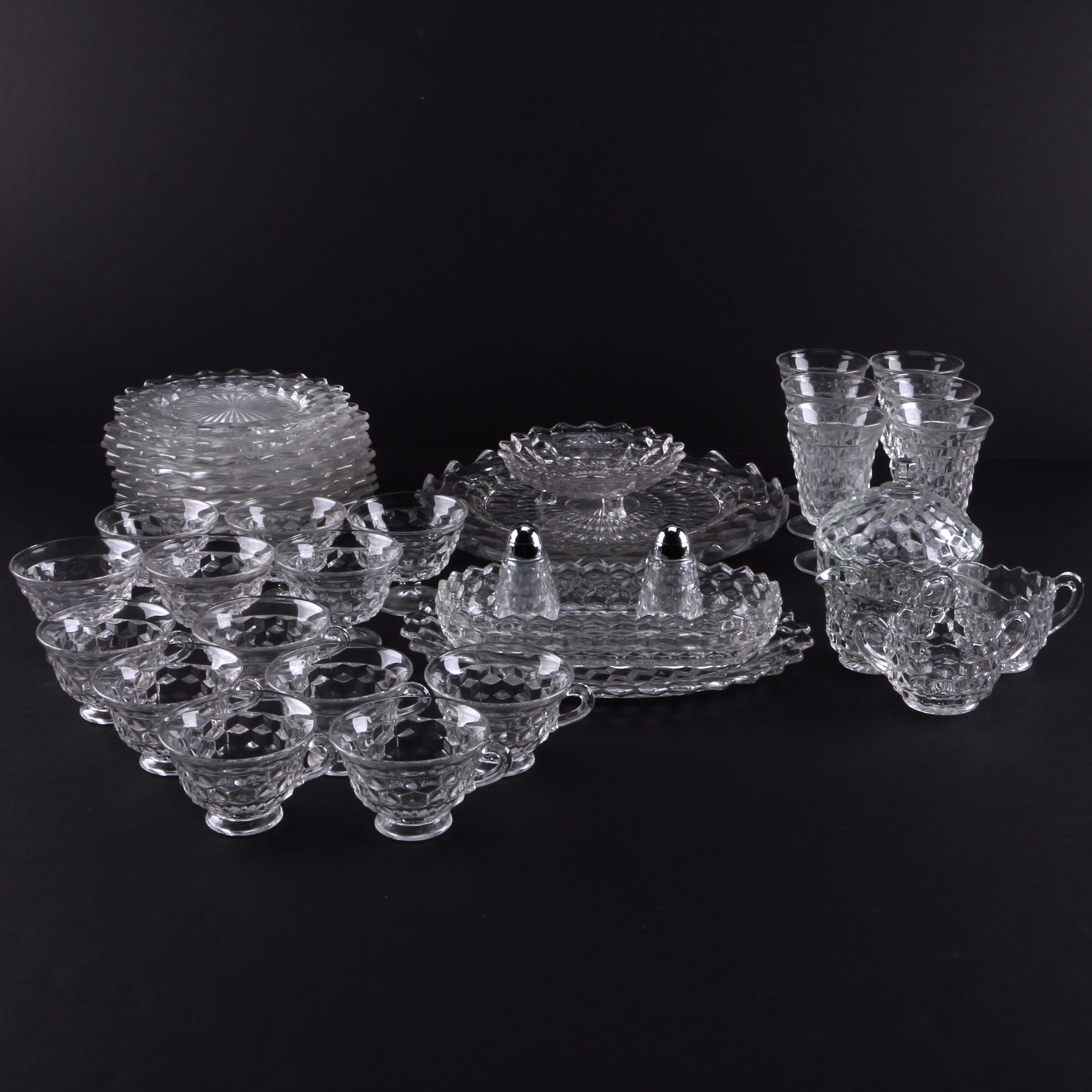 Cubist Style Glass Tableware including Fostoria "American Clear"