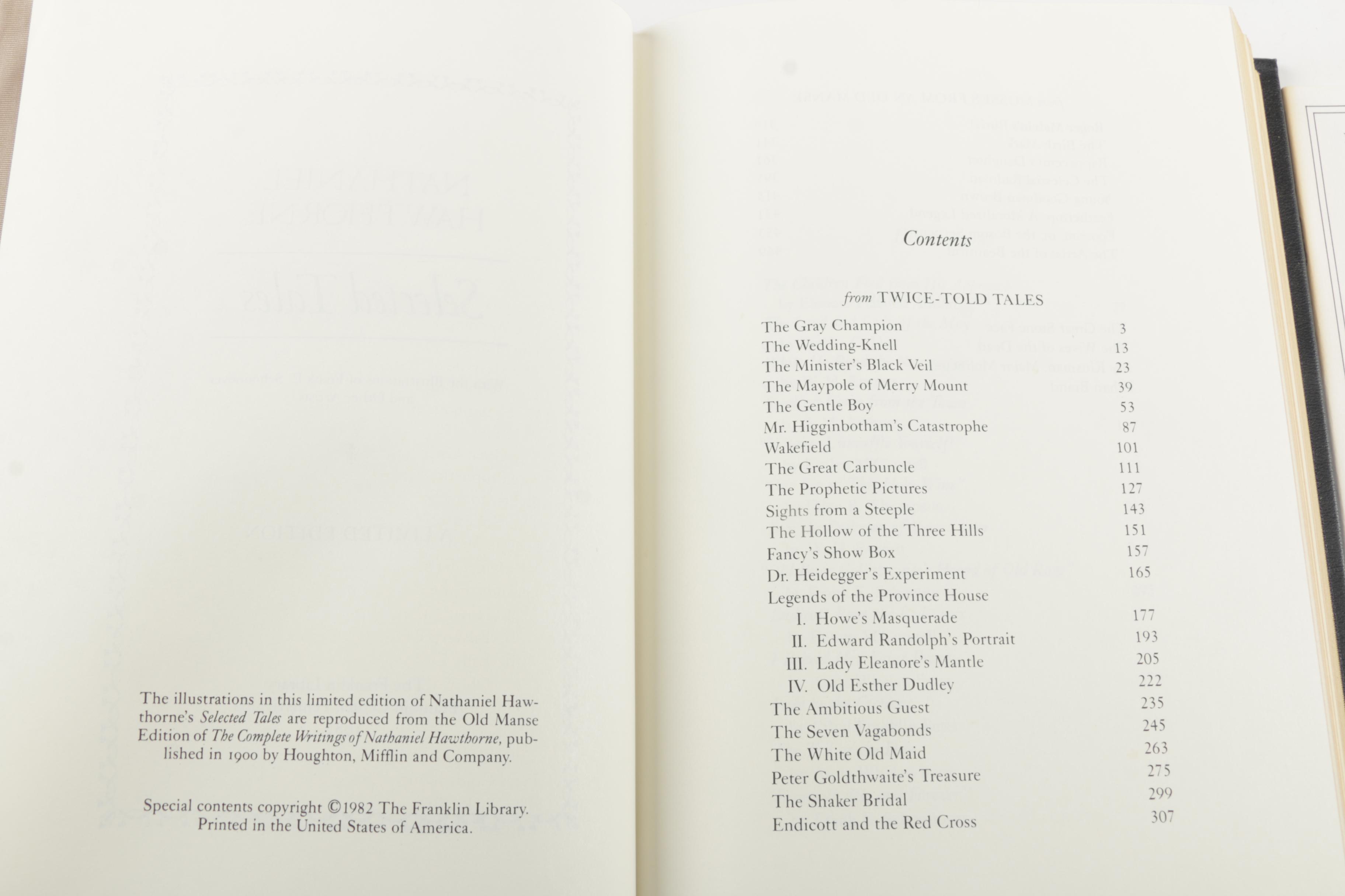 Franklin Library Leatherbound American Classics Including Nathaniel Hawthorne