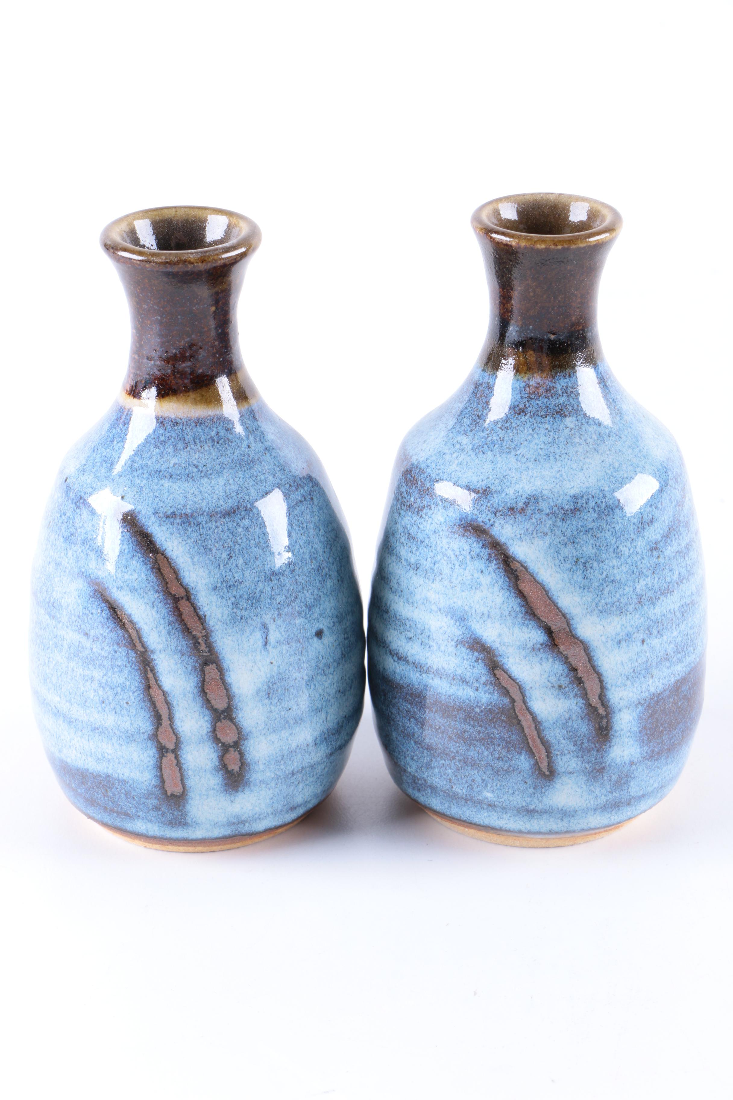 Saki Bottles and Cups with Decorative Plate