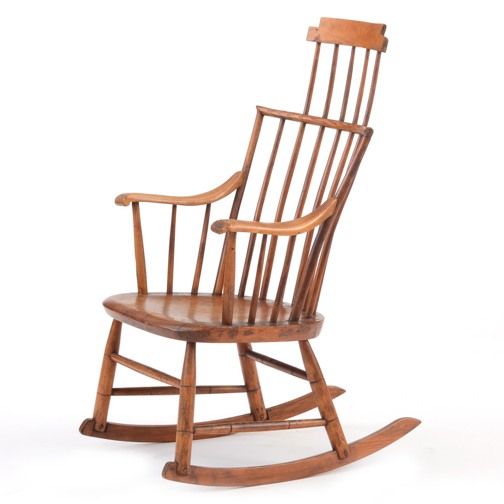 Early 1800s American Comb-back Windsor Rocking Chair