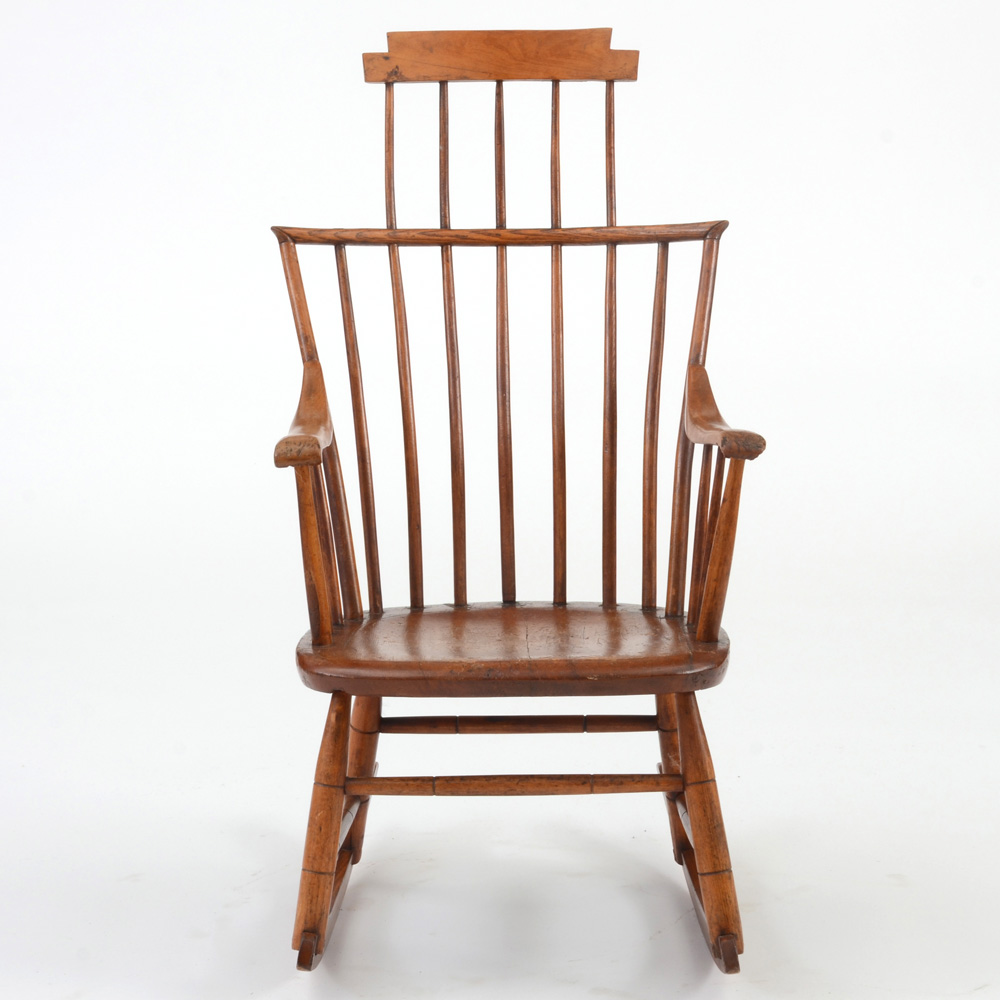 Early 1800s American Comb-back Windsor Rocking Chair
