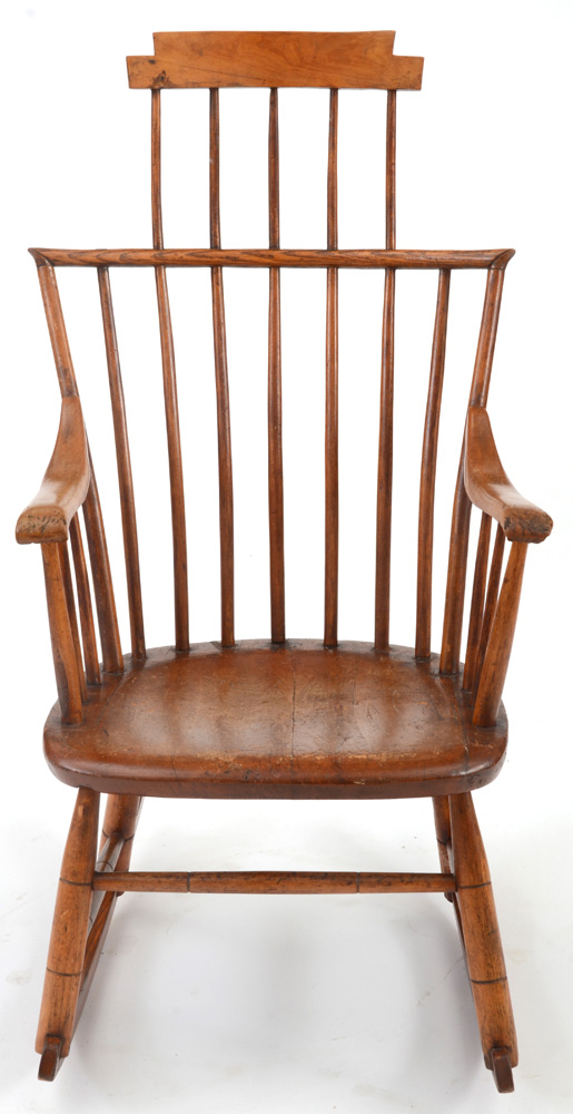 Early 1800s American Comb-back Windsor Rocking Chair