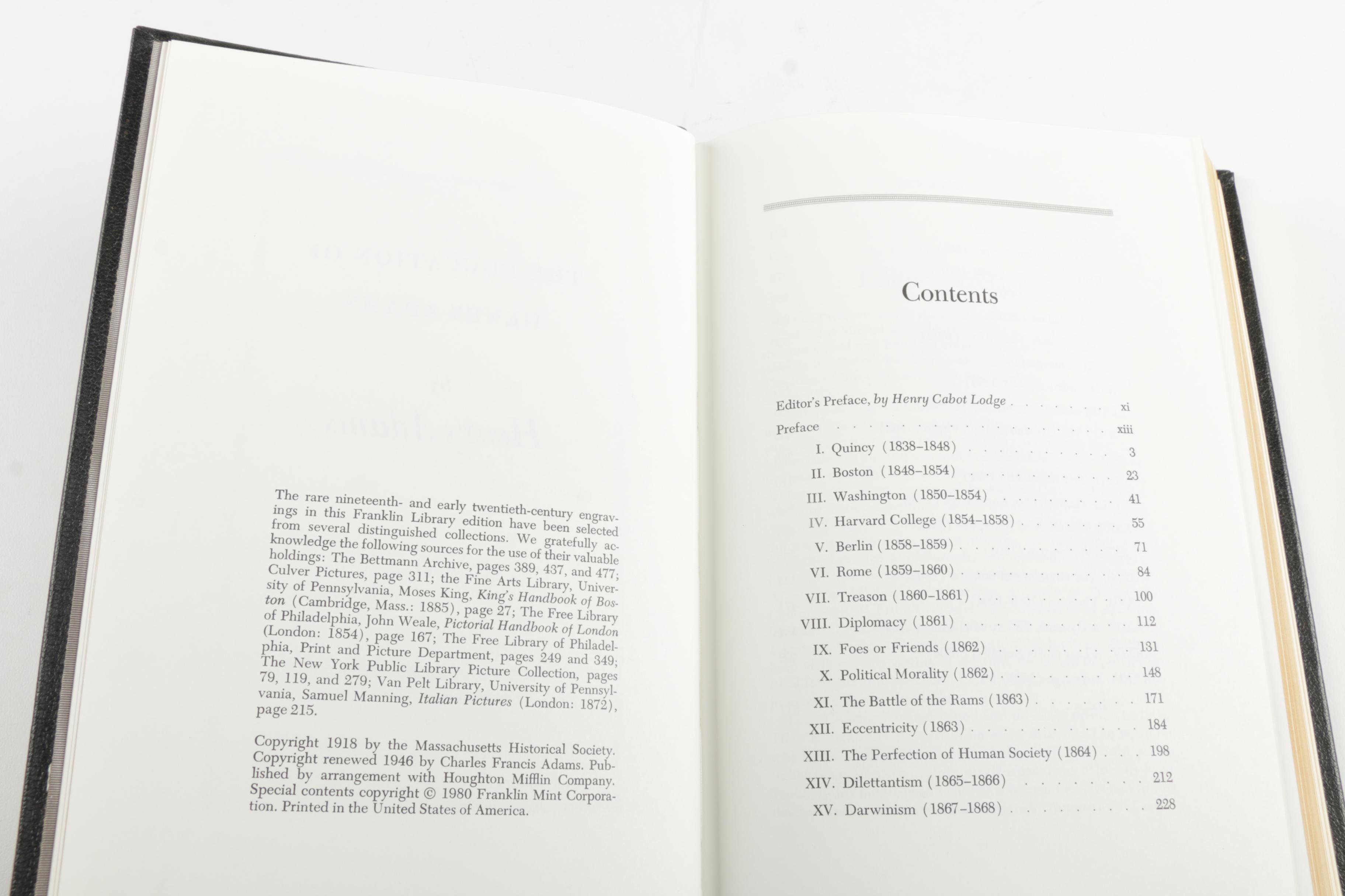 Franklin Library Leatherbound Editions of Henry Adams and Benjamin Franklin