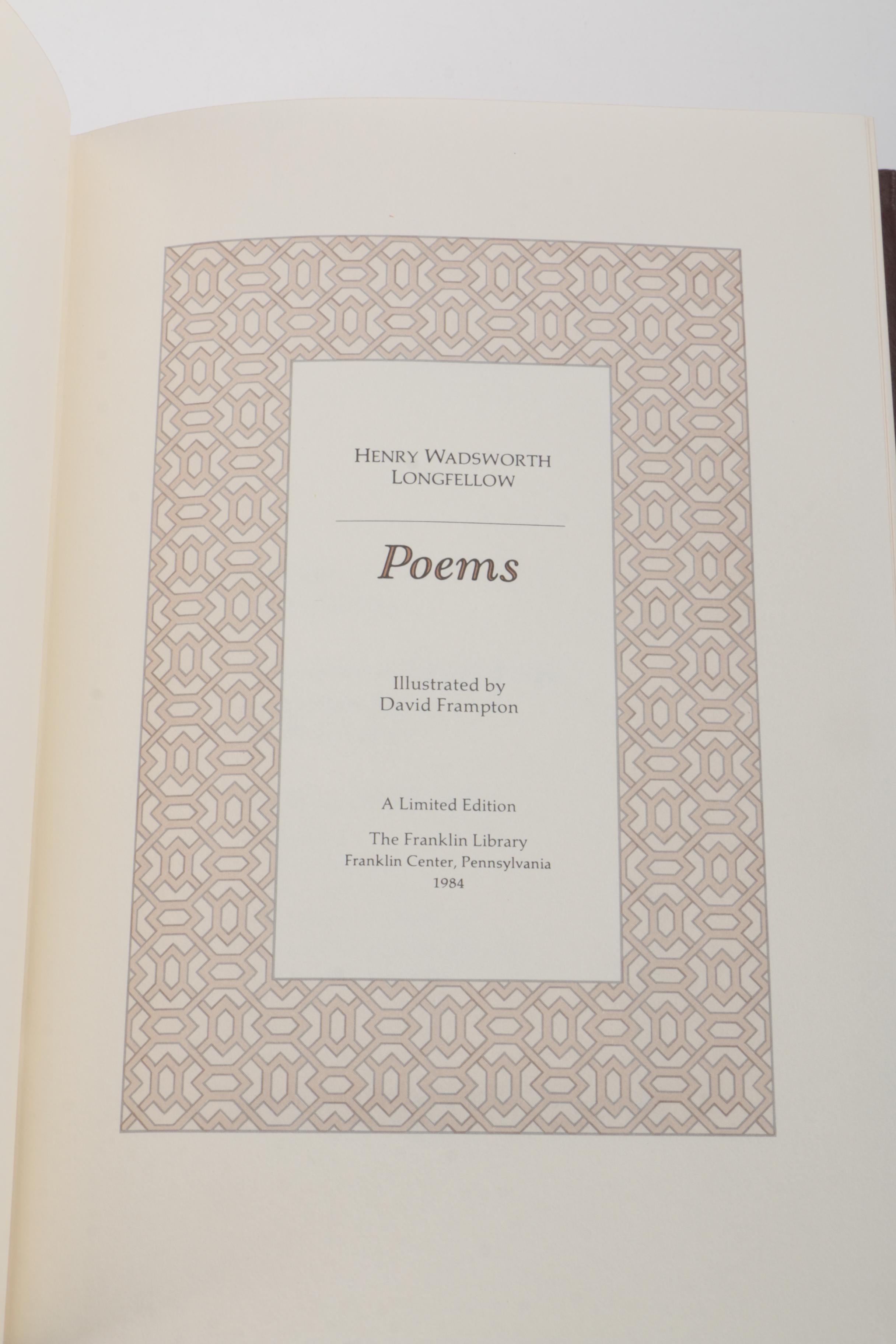 Franklin Library "100 Greatest Masterpieces of American Literature" Poetry Books