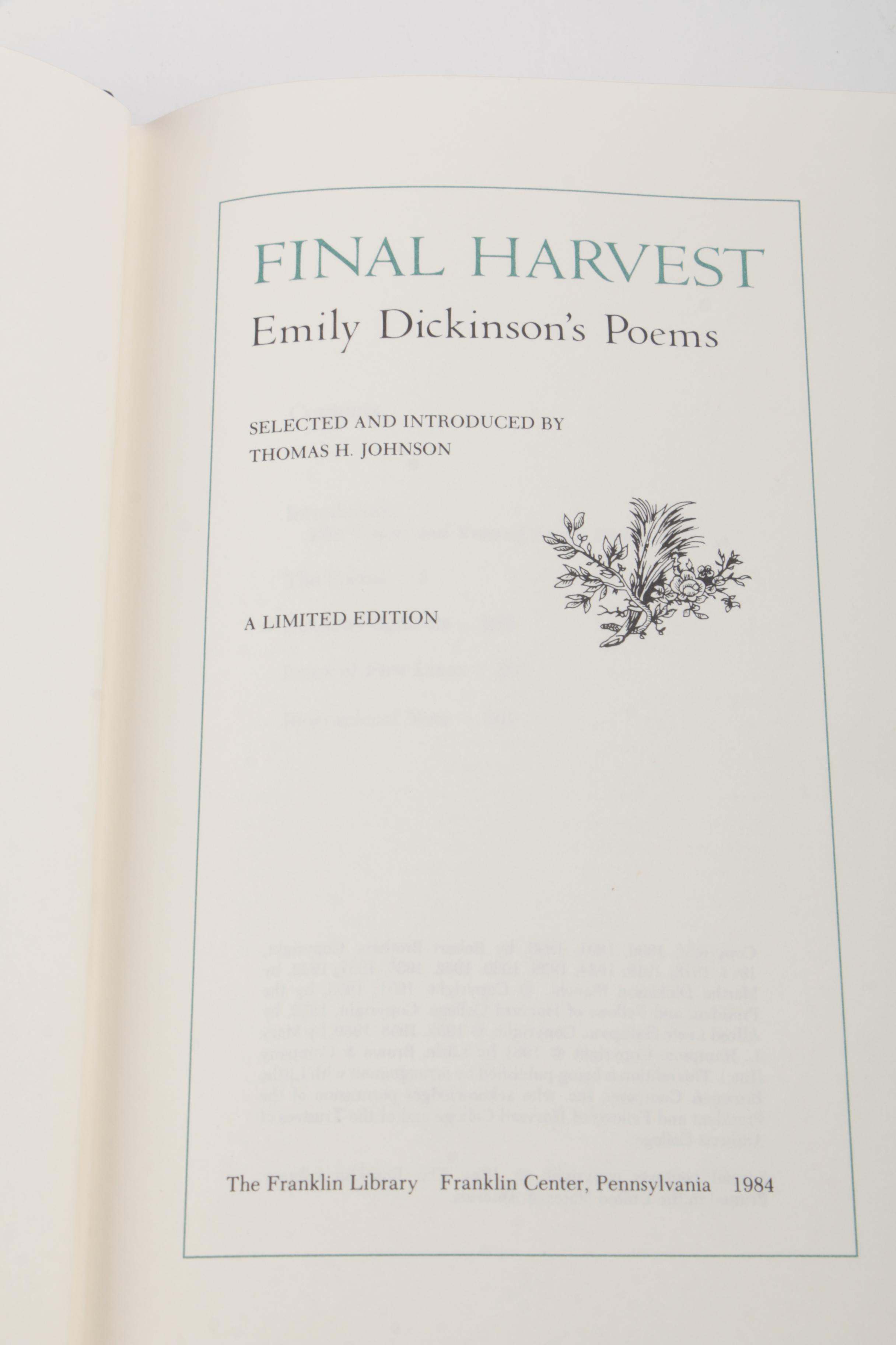 Franklin Library "100 Greatest Masterpieces of American Literature" Poetry Books