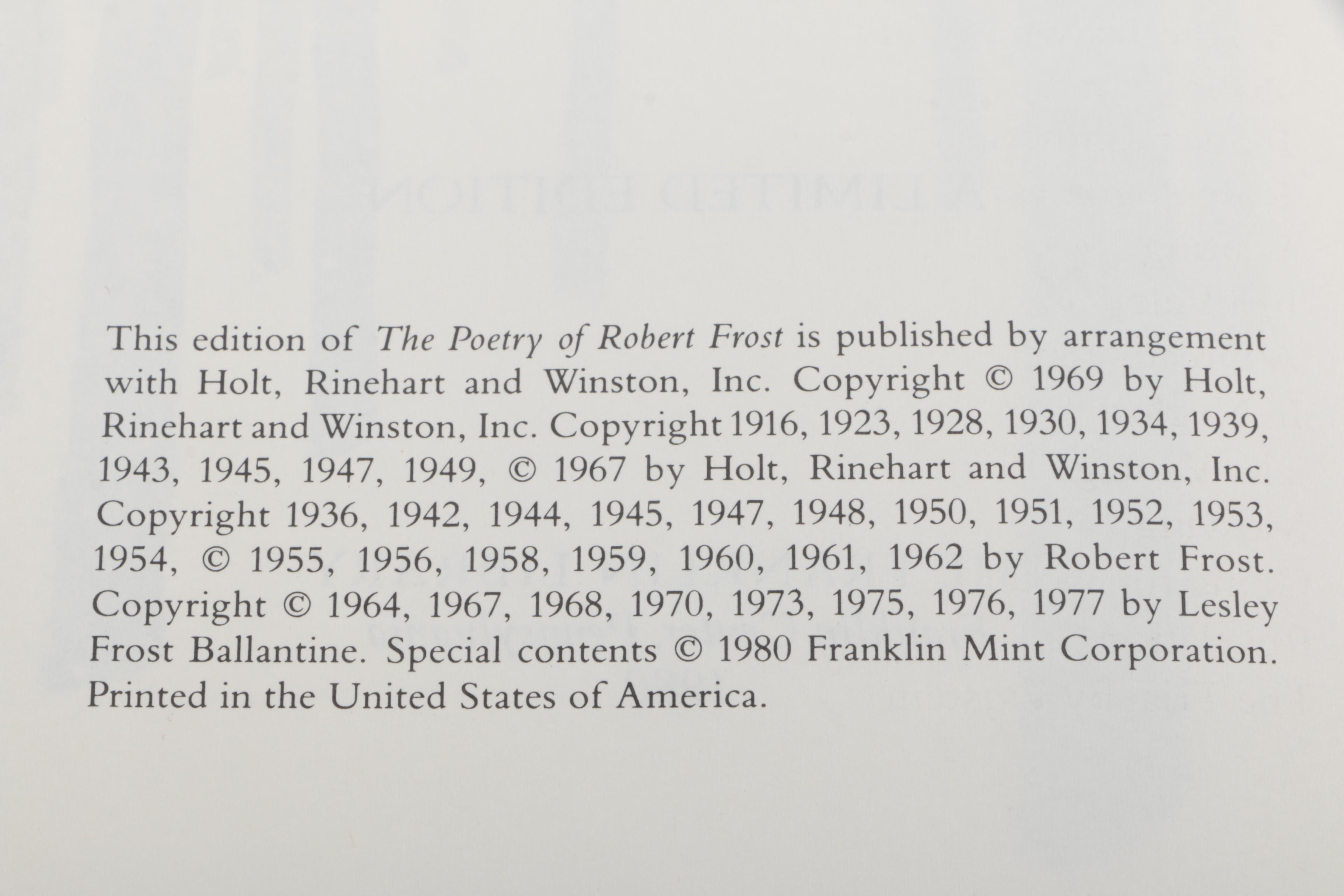 Franklin Library "100 Greatest Masterpieces of American Literature" Poetry Books