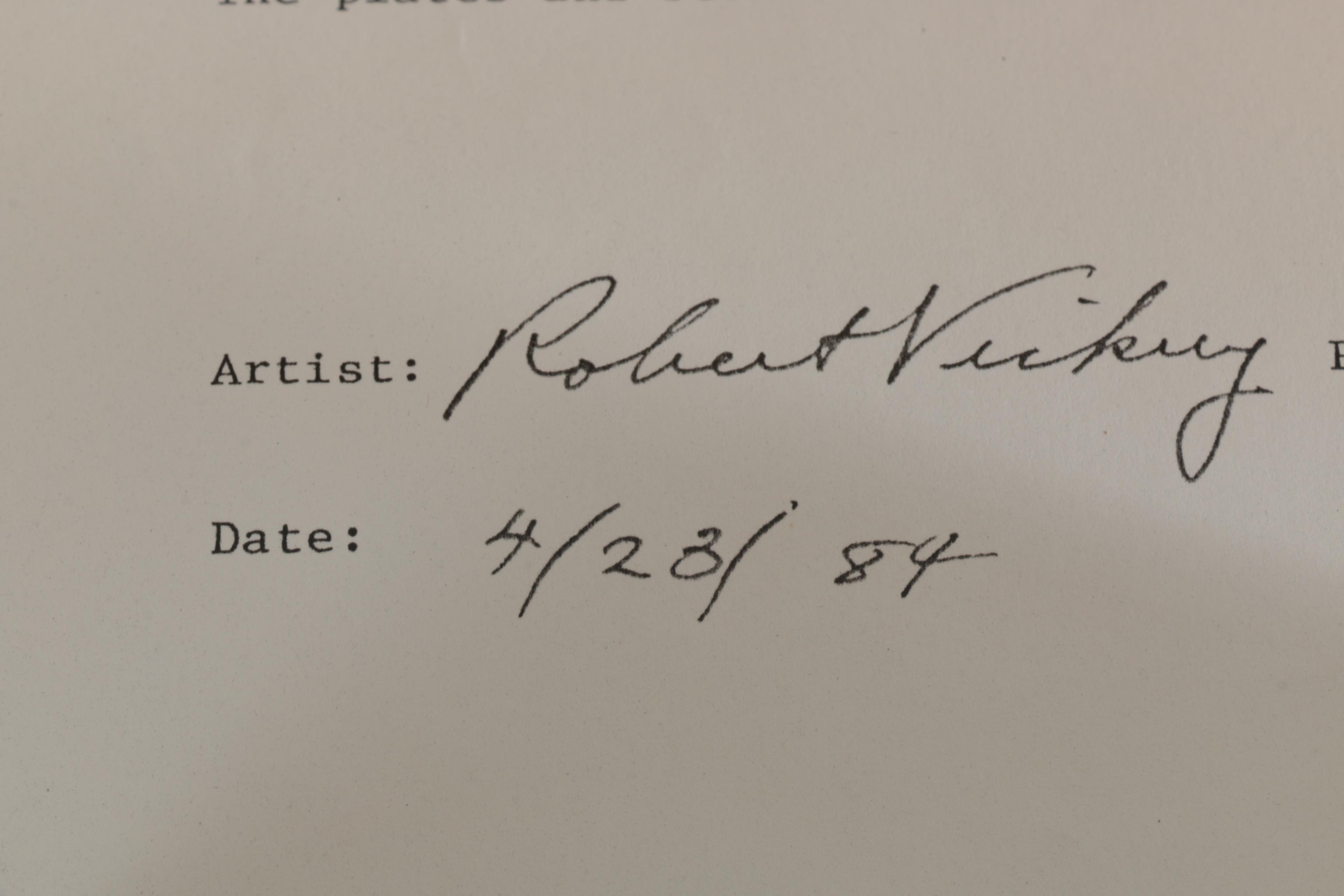 Robert Vickrey Stone Lithograph "Wooden Ponies"