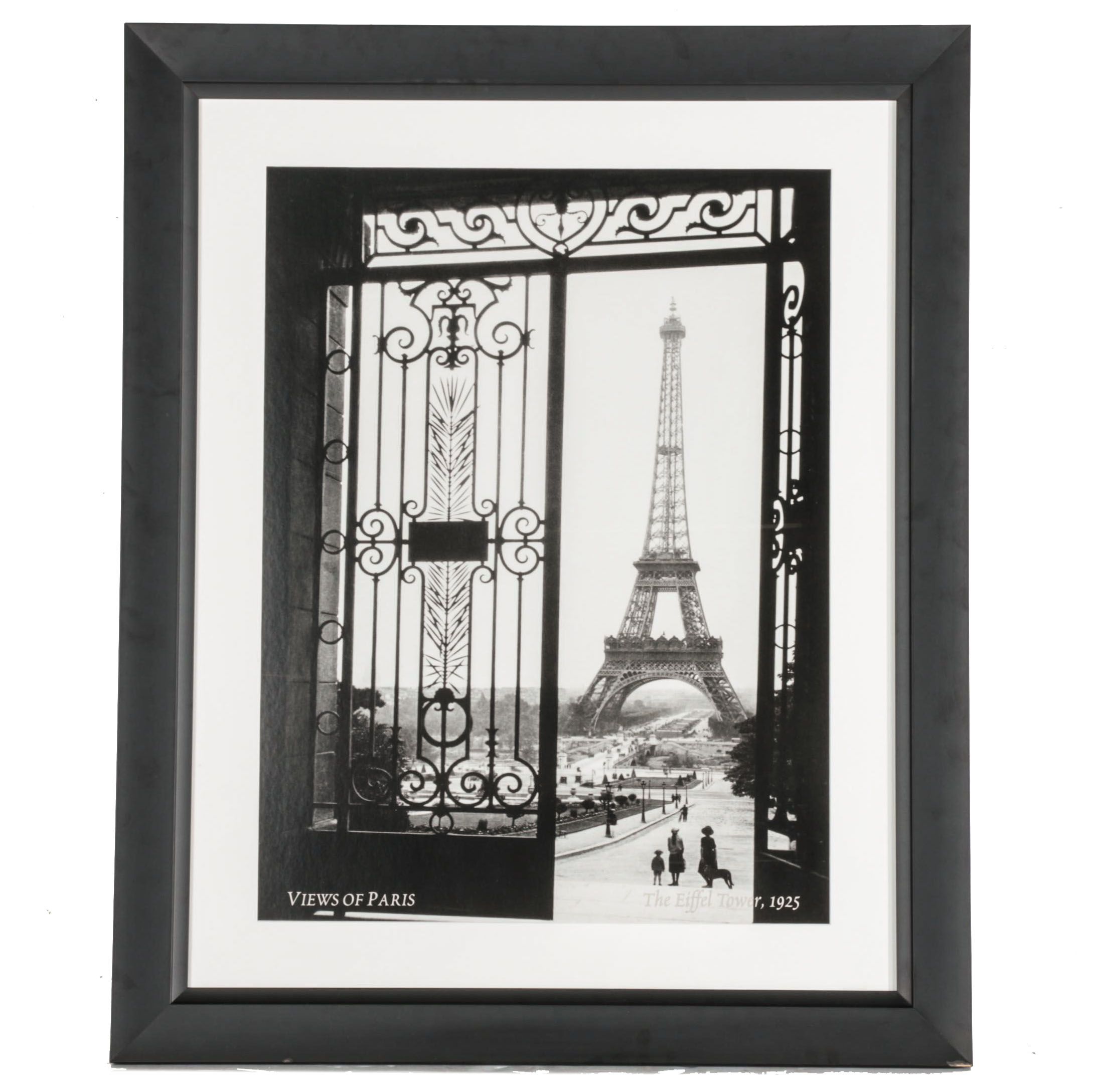 Offset Lithograph After 1925 Photograph of the Eiffel Tower "Views of Paris"