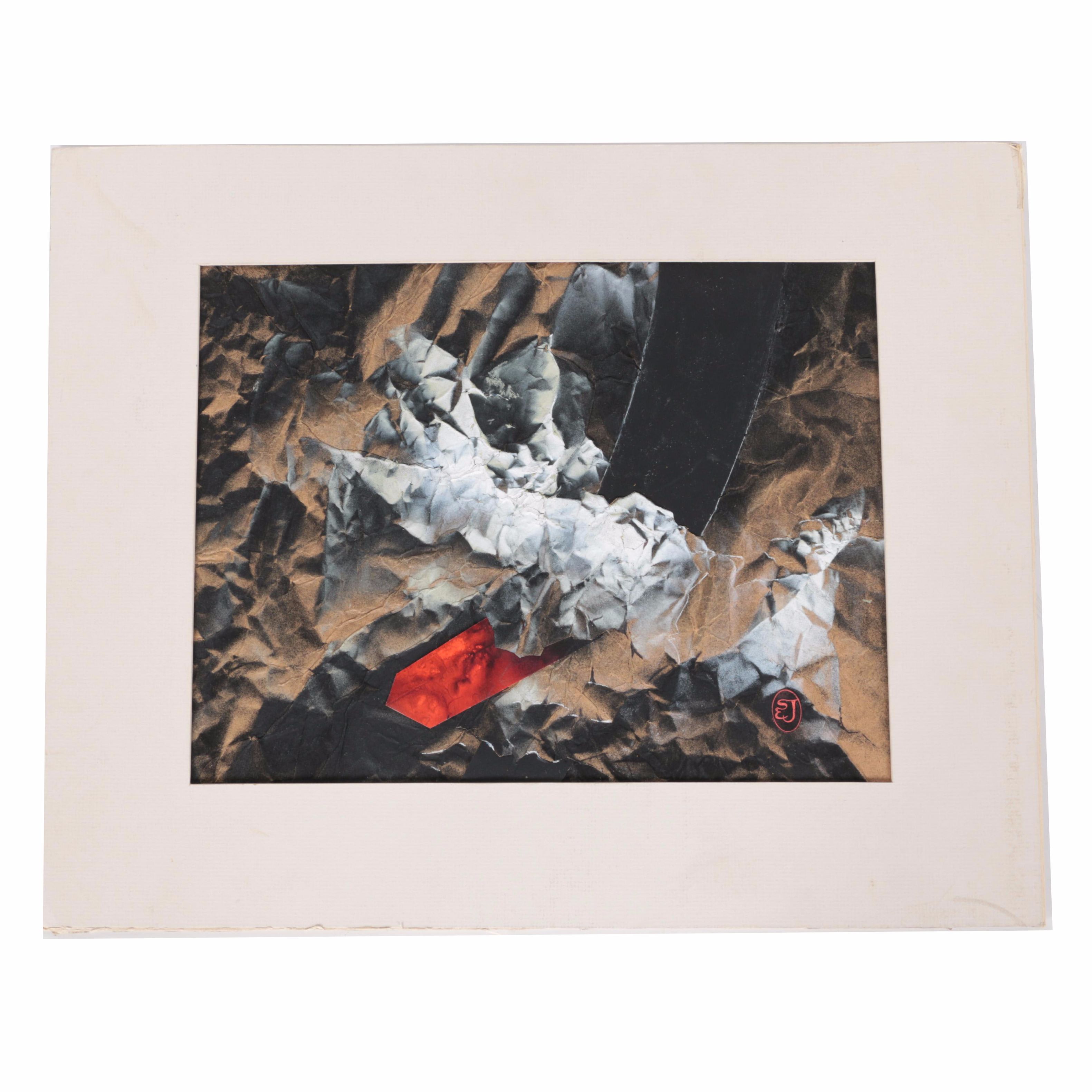 Stan Jorgensen Mixed Media Collage "Forming Crystal"