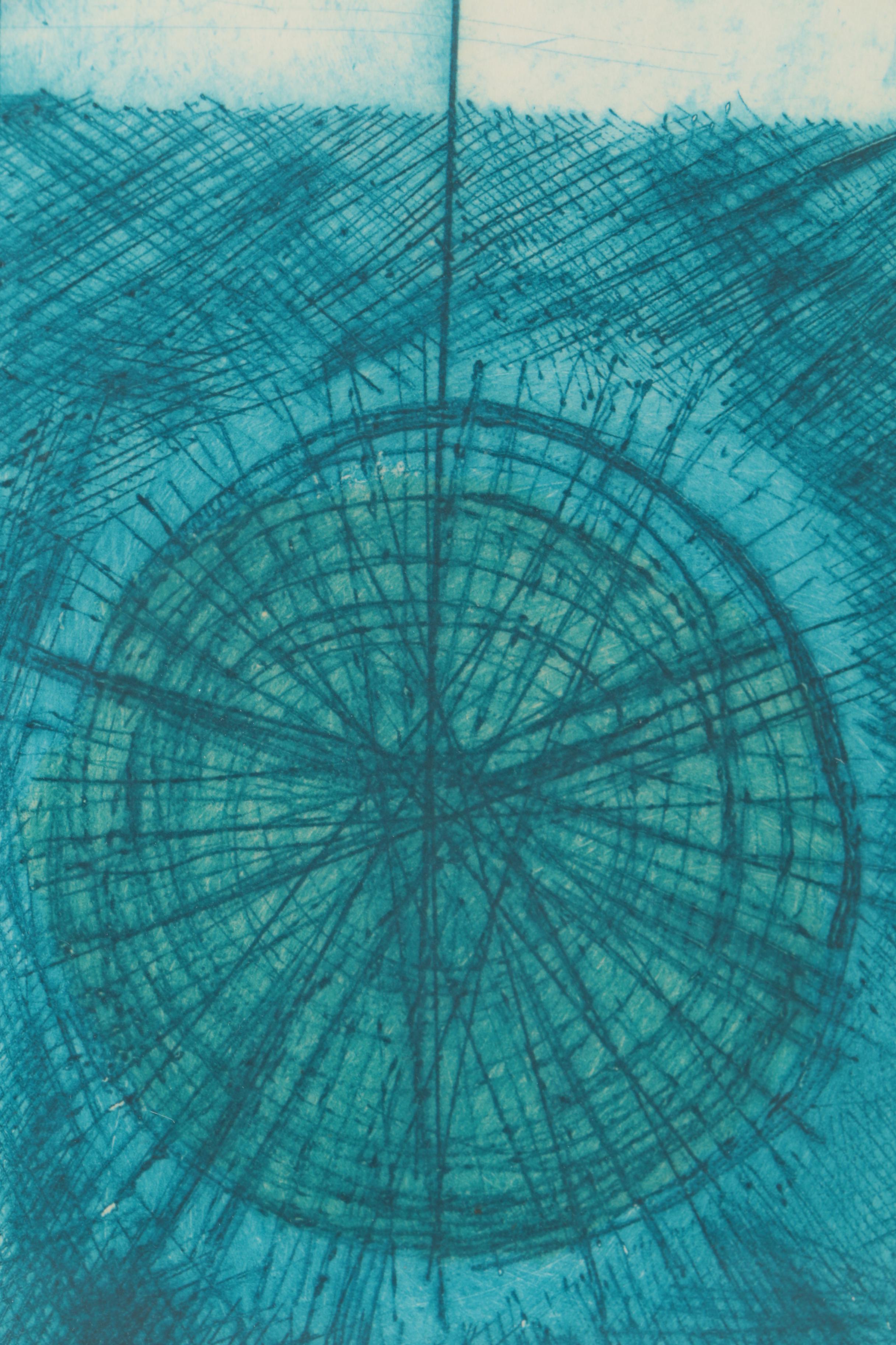 Rosemary Zwick 1975 Limited Edition Aquatint Etching "One on One"