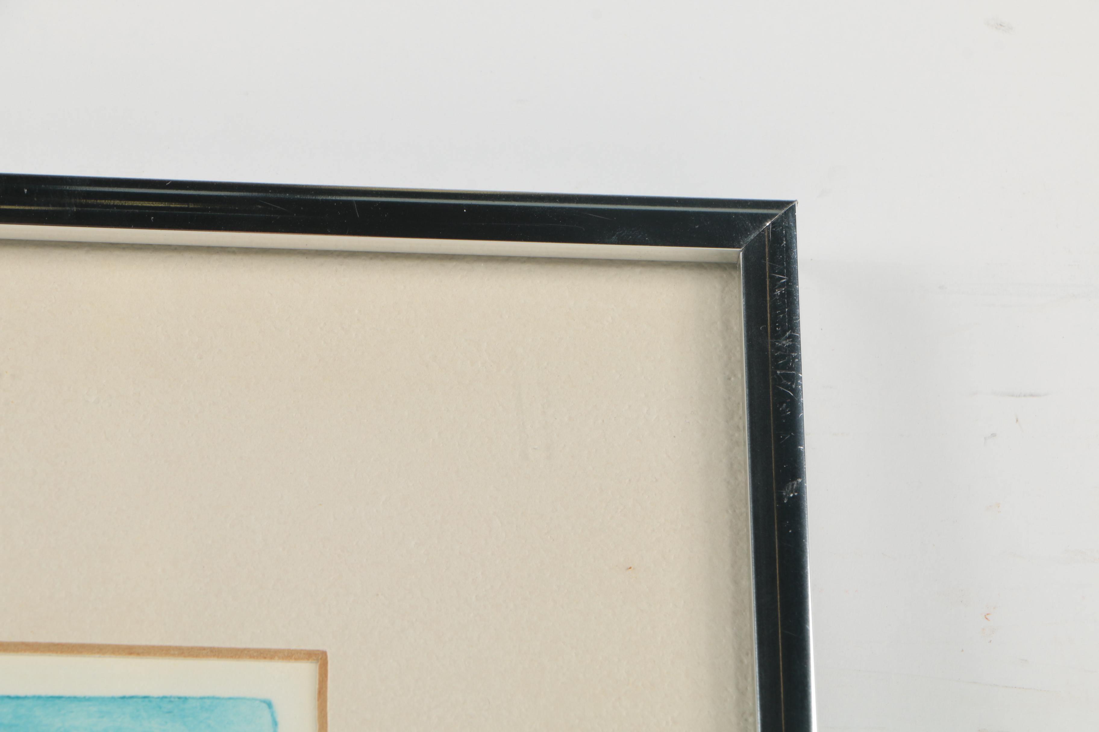 Rosemary Zwick 1975 Limited Edition Aquatint Etching "One on One"