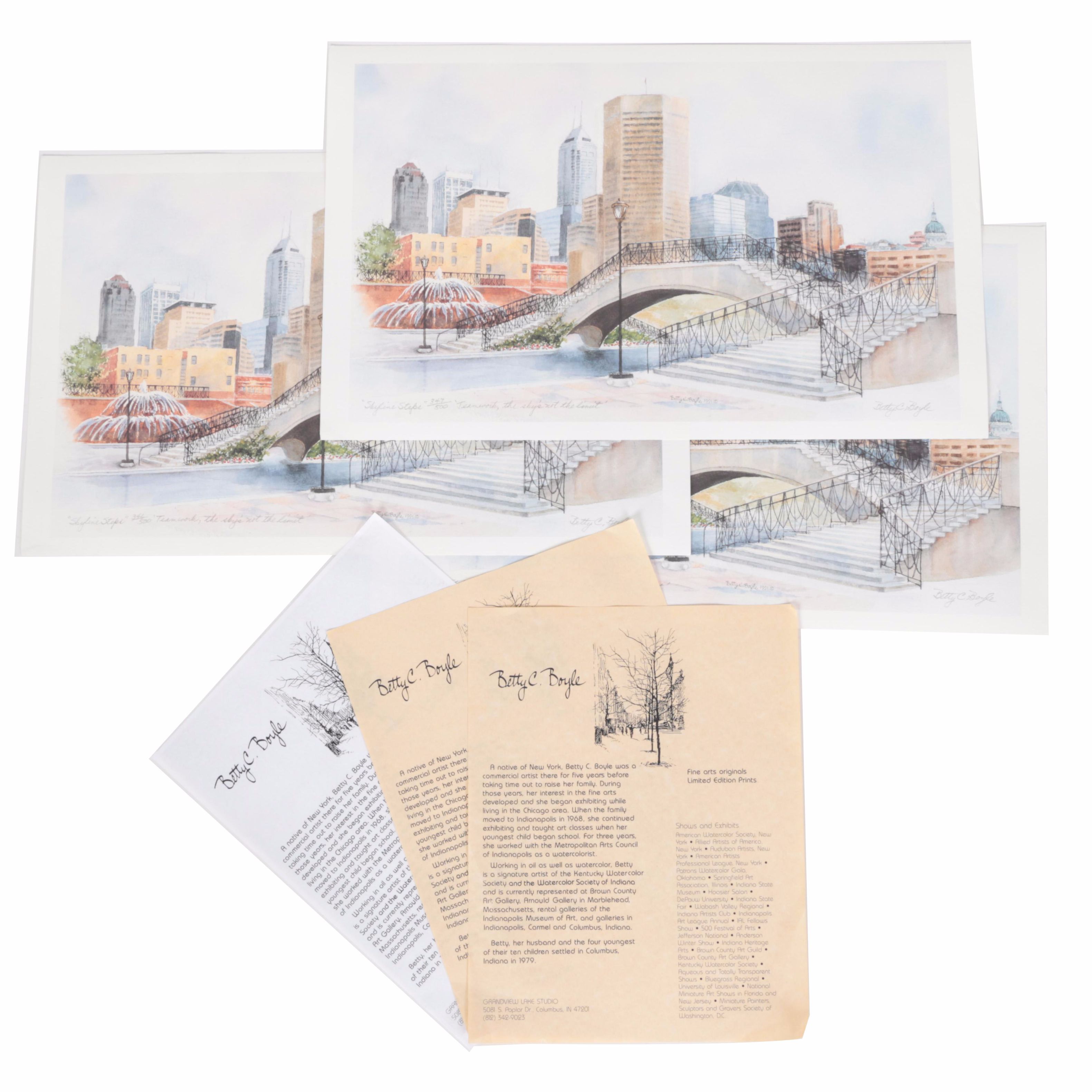 Collection of Betty C. Boyle Limited Edition Offset Lithographs "Skyline Steps"